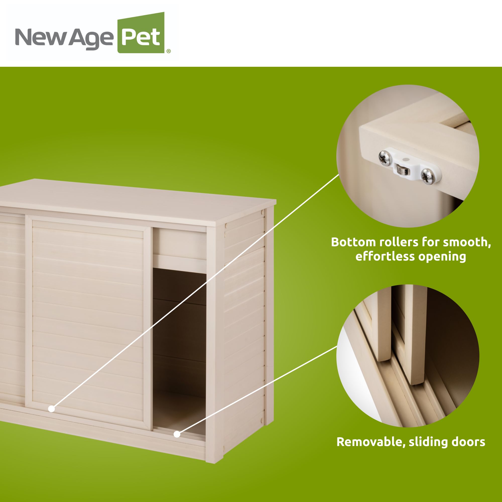 New Age Pet ECOFLEX Versa Stand 36-Inch Pet Storage Cabinet | Durable Wood Plastic Composite | Non-Toxic Pet Food & Toy Organizer | Perfect for Bedding, Treats & Accessories Storage | 10-Year Warranty | Ideal for Living Rooms, Pet Rooms & Garages