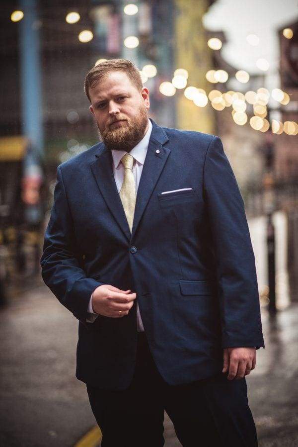 Cavani Jefferson Navy Big & Tall Tweed Suit for Men - 2 Piece Regular Fit Business Suit - Perfect for Weddings, Office & Formal Events