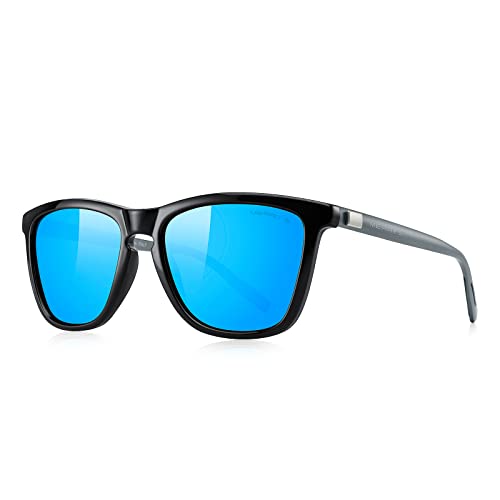 Black Frame/Blue Mirror Lens/Gray Temples
