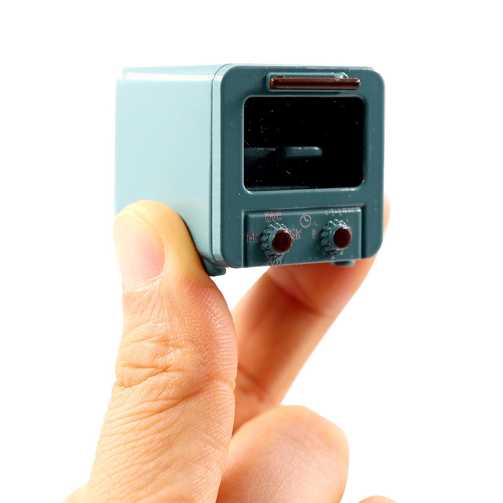 1/8 & 1/6 Scale Realistic Miniature Microwave Oven - DIY Dollhouse Kitchen Accessory for Model Train Sets & Miniature Displays (Blue) - Perfect for Dollhouse Decor, Miniature Scenes & Collectors