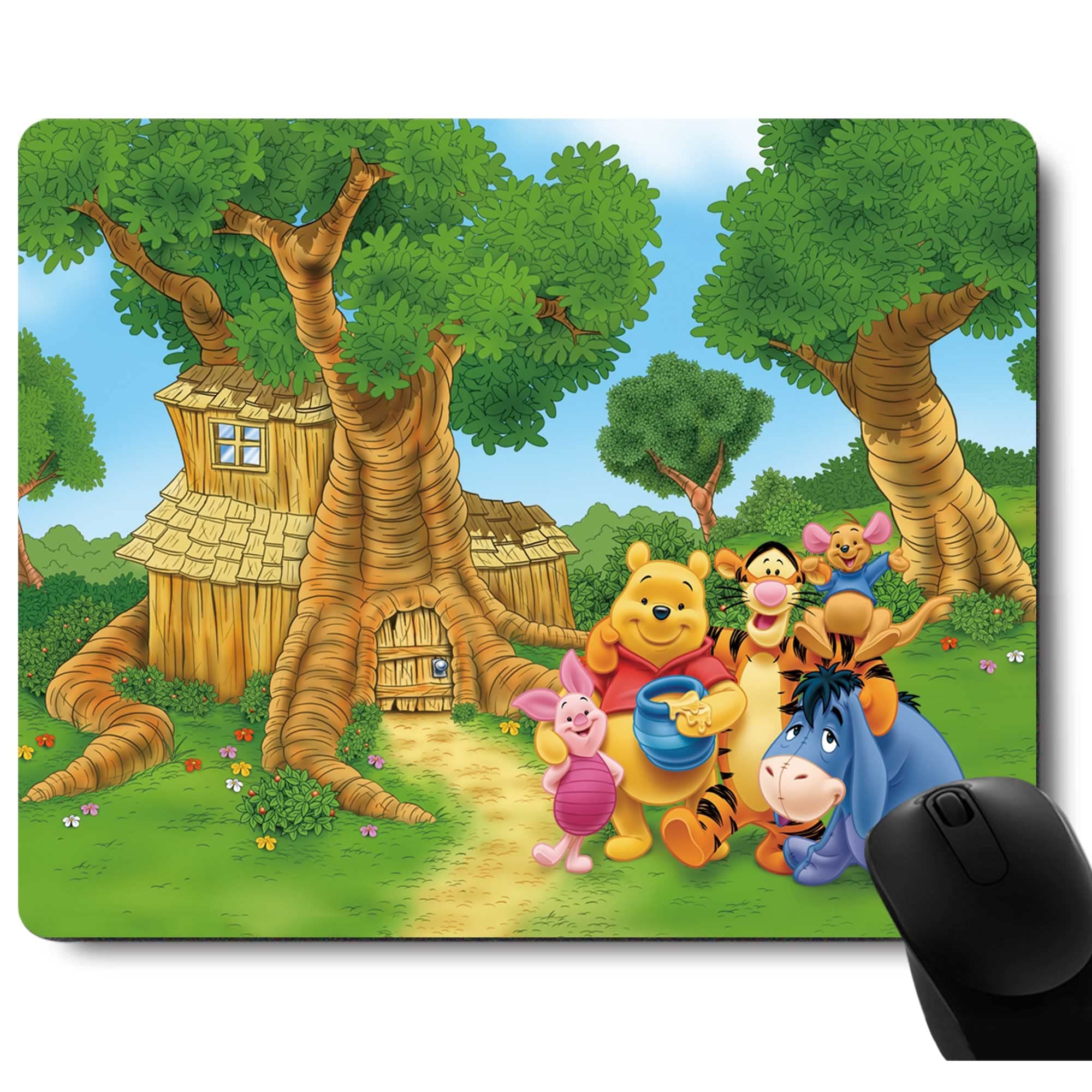 Cute Bear Design Non-Slip Rubber Base Mouse Pad - Office Laptop Gaming Desk Pad with Unique Anime Style, Wireless Mouse Compatible for Home & Office Workspace Decor Accessories