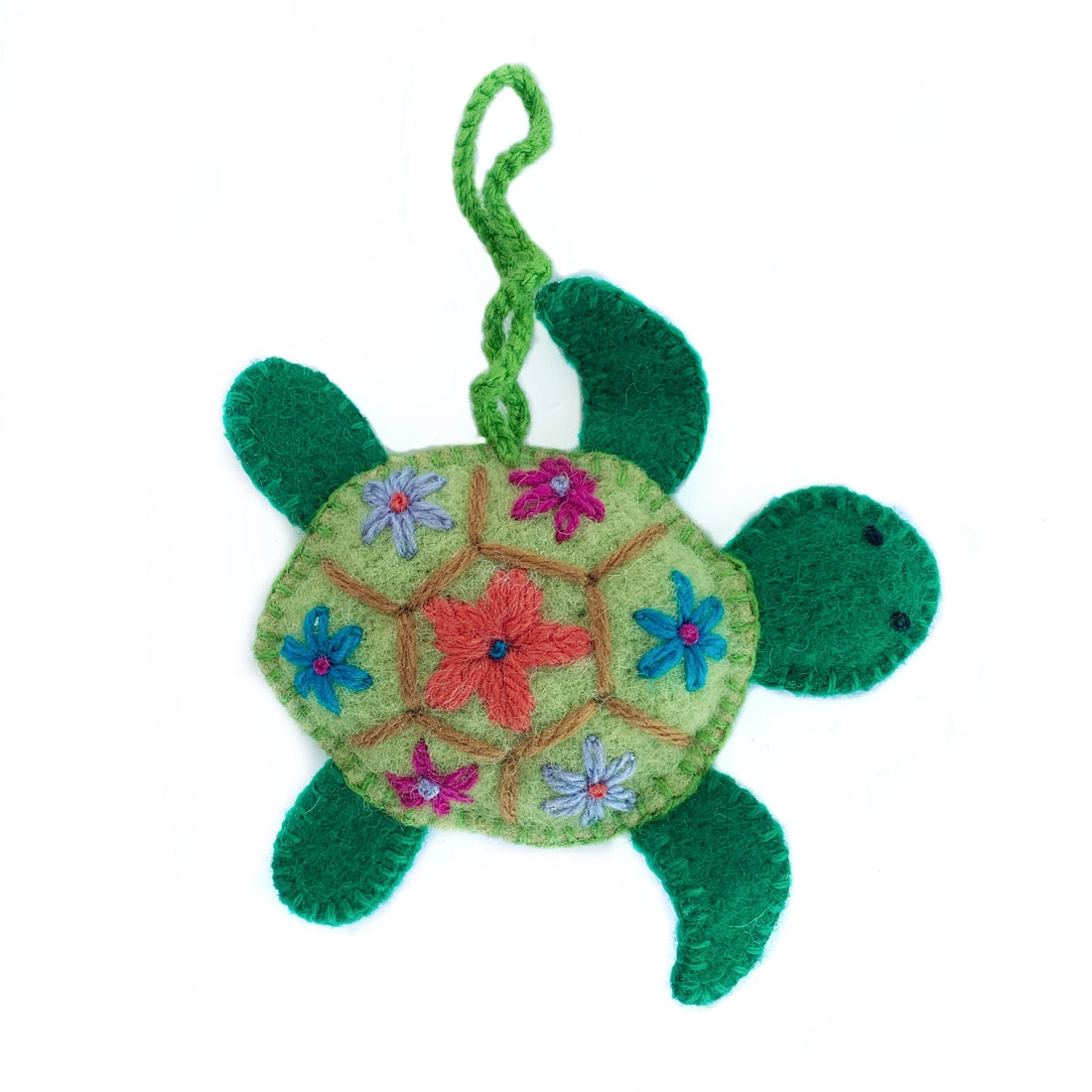 Handmade Sea Turtle Felt Wool Christmas Ornament - Eco-Friendly Holiday Decoration for Tree, Gift, or Home Decor