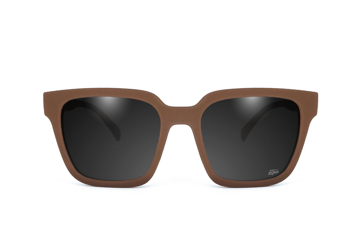Cove Polarized Sunglasses - Chestnut Brown & Jet Black Lenses - UV Protection for Outdoor Activities, Driving, and Beach Wear