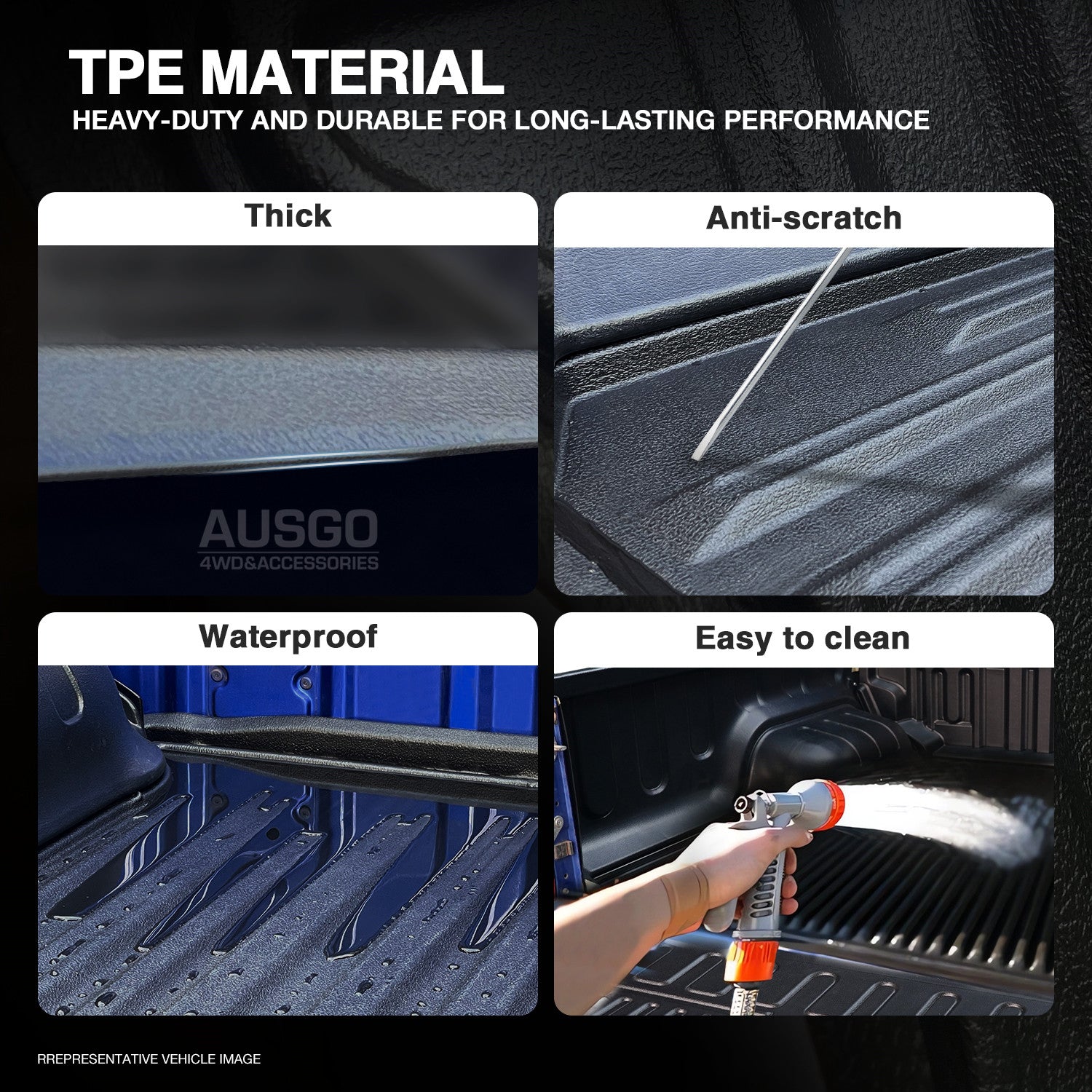 3D TPE Ute Mat for Ford Next Gen Ranger Dual Cab 2022+ | Custom Fit with Factory Plastic Tub Liner | All-Weather Floor Protection for Off-Road & Work Trucks