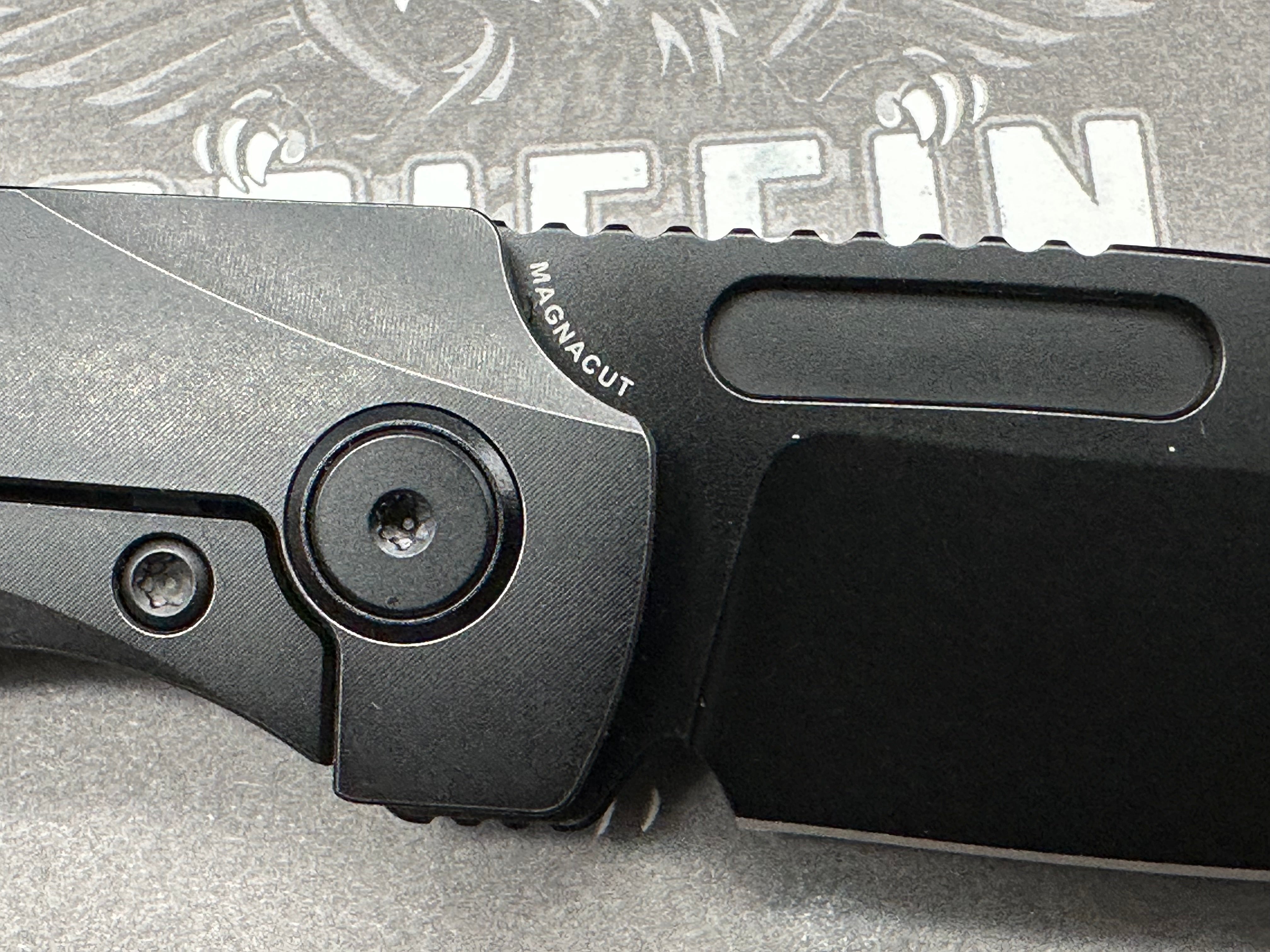 Premium Griffin X Series Folding Knife - Blackwashed CPM Magnacut Blade, Titanium Bolster Lock & Marbled Carbon Fiber Handle | EDC, Outdoor Survival, Camping & Tactical Use