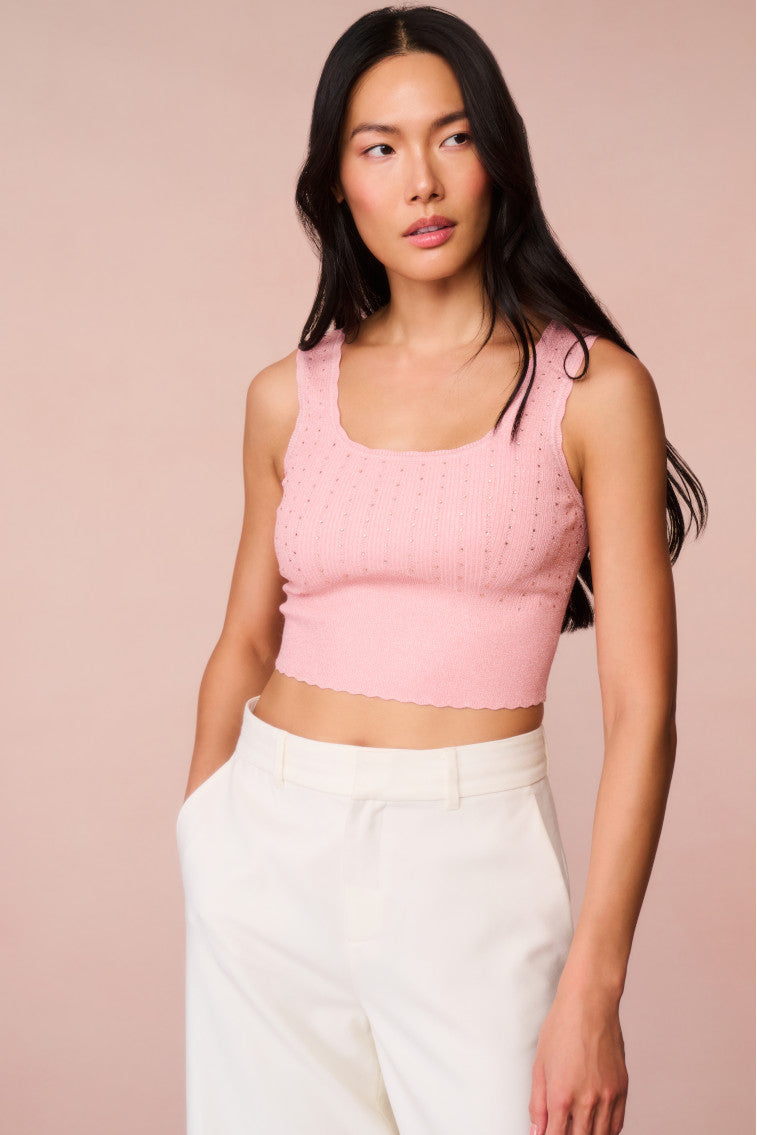 Prague Crystal Knit Tank Top for Women - Breathable Summer Sleeveless Blouse - Perfect for Casual Wear, Beach Outfits & Vacation Style