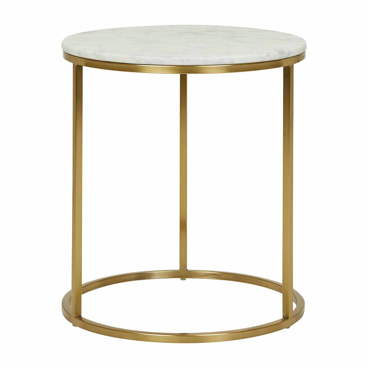 Elle Round Side Table - Modern Accent Table for Living Room, Bedroom & Office - Stylish End Table with Sturdy Metal Base - Perfect for Coffee, Books & Decor