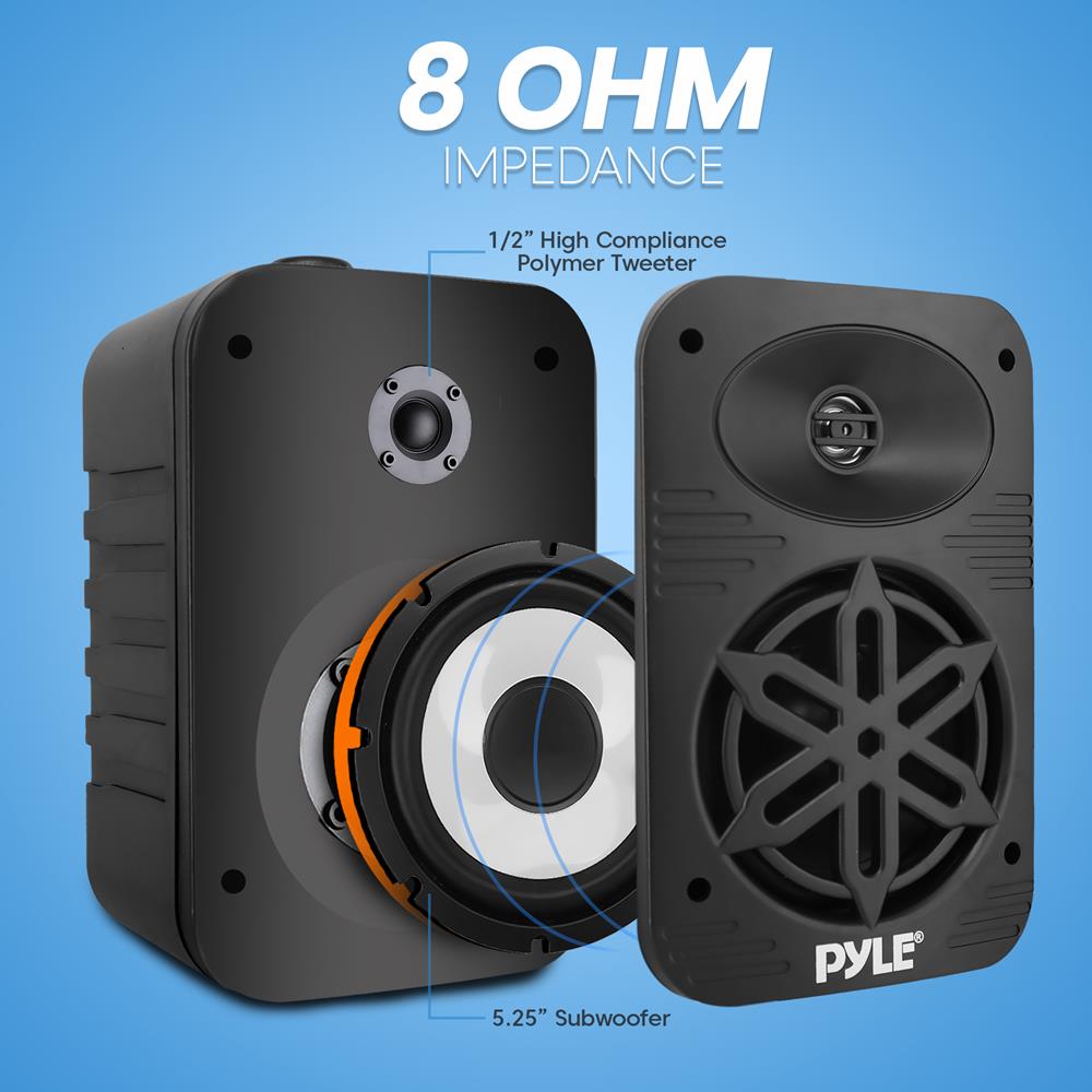 2-Way Indoor/Outdoor Waterproof Speaker System - High-Quality Sound for Patio, Garden, Pool & Home Entertainment
