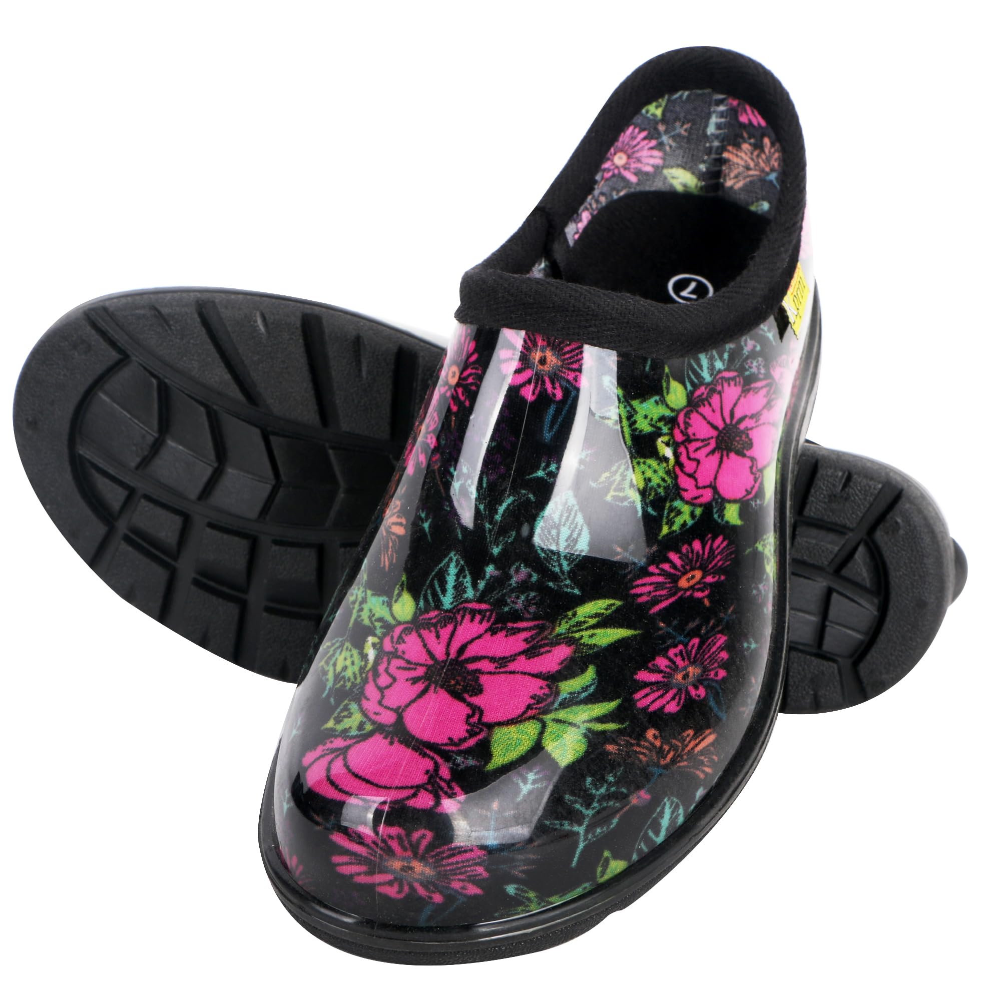 Women's Waterproof Slip-On Garden Shoes - Comfortable Rubber Rain Clogs with Cushioned Insole for Gardening, Yard Work & Outdoor Activities