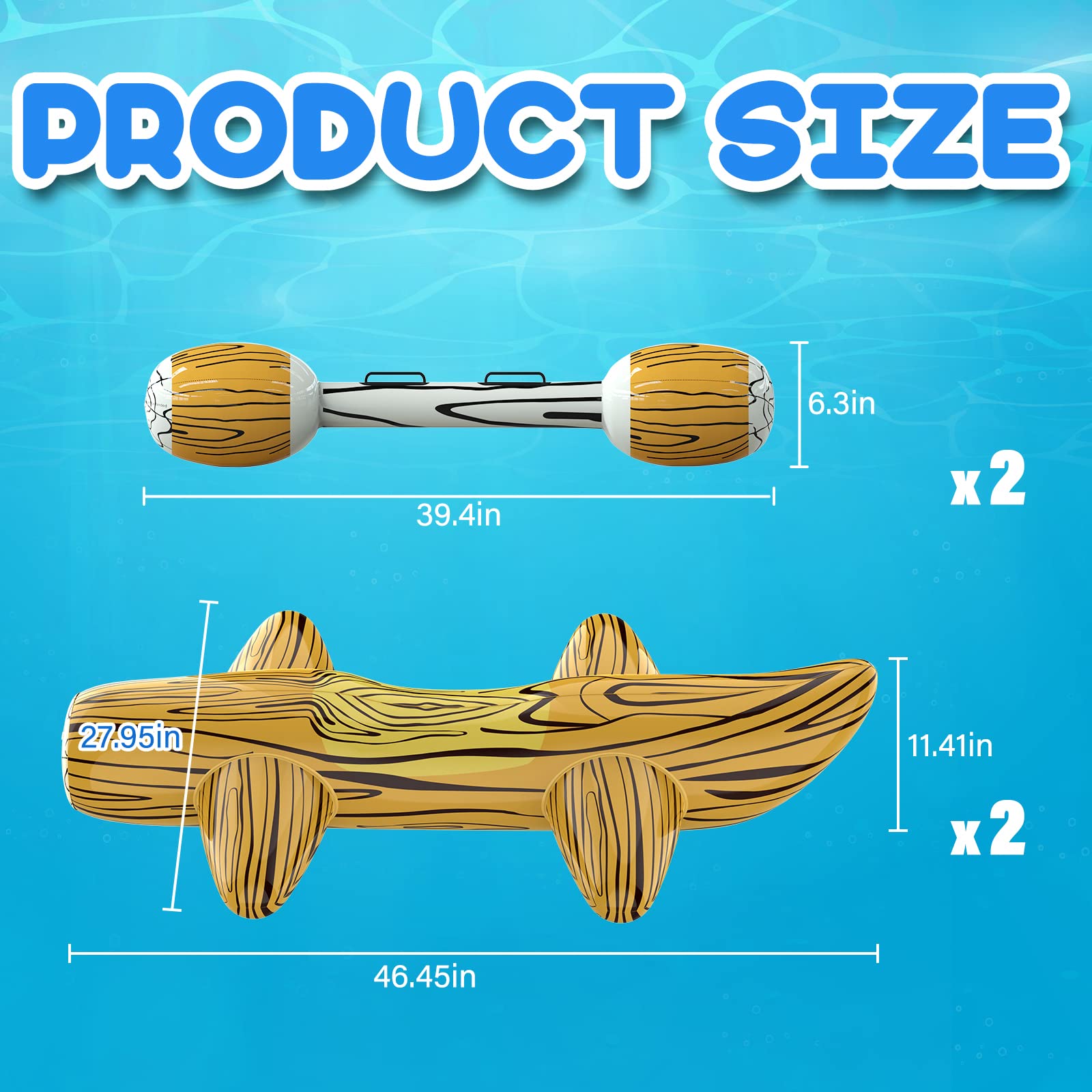 **2025 New Patented 4-Piece Inflatable Battle Log Raft Pool Float Set for Kids Ages 6-12 | Fun Water Toys for Swimming, Pool Parties & Outdoor Family Games**    *(Perfect for Summer Fun, Beach Trips, Backyard Pools & Kids' Birthday Parties!)*