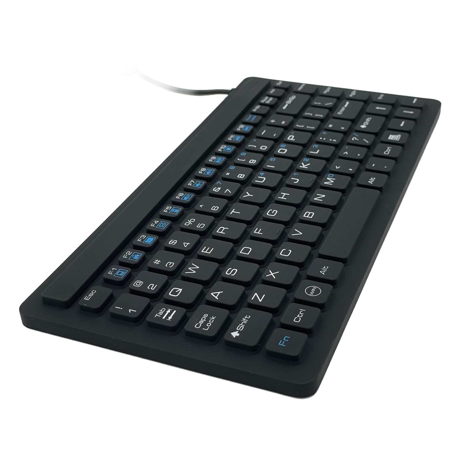 Waterproof Mini Keyboard IP68 Industrial Silicone - DSI IKB88 Black | Ideal for Harsh Environments, Outdoor Use & Waterproof Computing