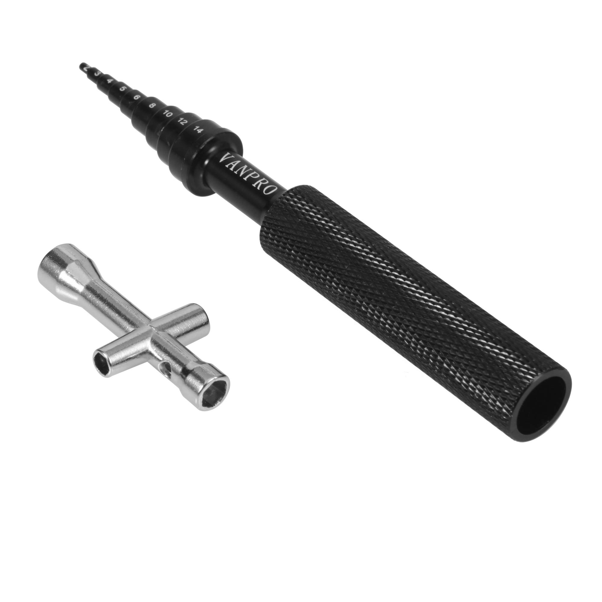 VanPro Skateboard Bearing Tool Set - Aluminum RC Ball Bearing Driver & Removal Tool for Electric Skateboard Maintenance - Perfect for DIY Skateboard Repair & RC Model Bearing Installation (Black) - Essential for Skateboard Enthusiasts & RC Hobbyists
