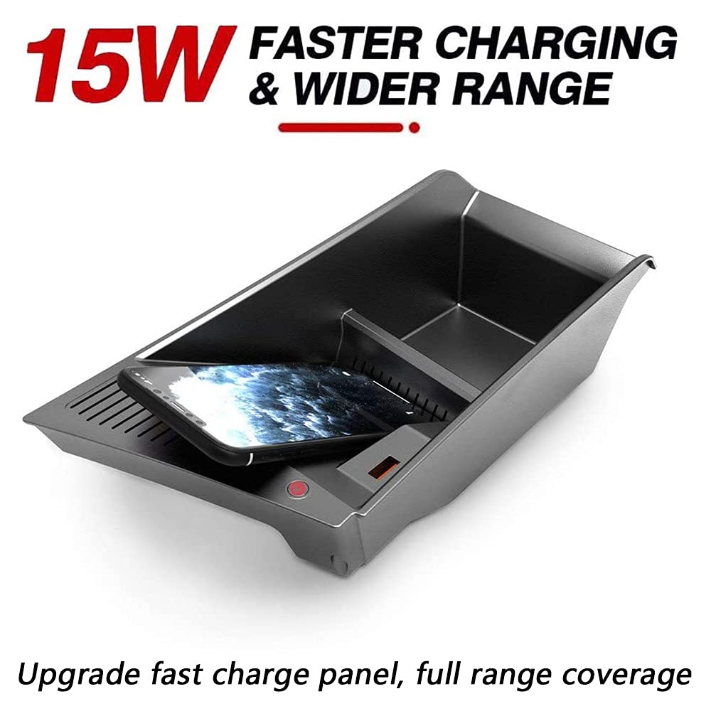15W Qi Fast Charger for BMW X1 2017-2021 | Wireless Car Charging Pad for iPhone 12/11 | Center Console Accessory