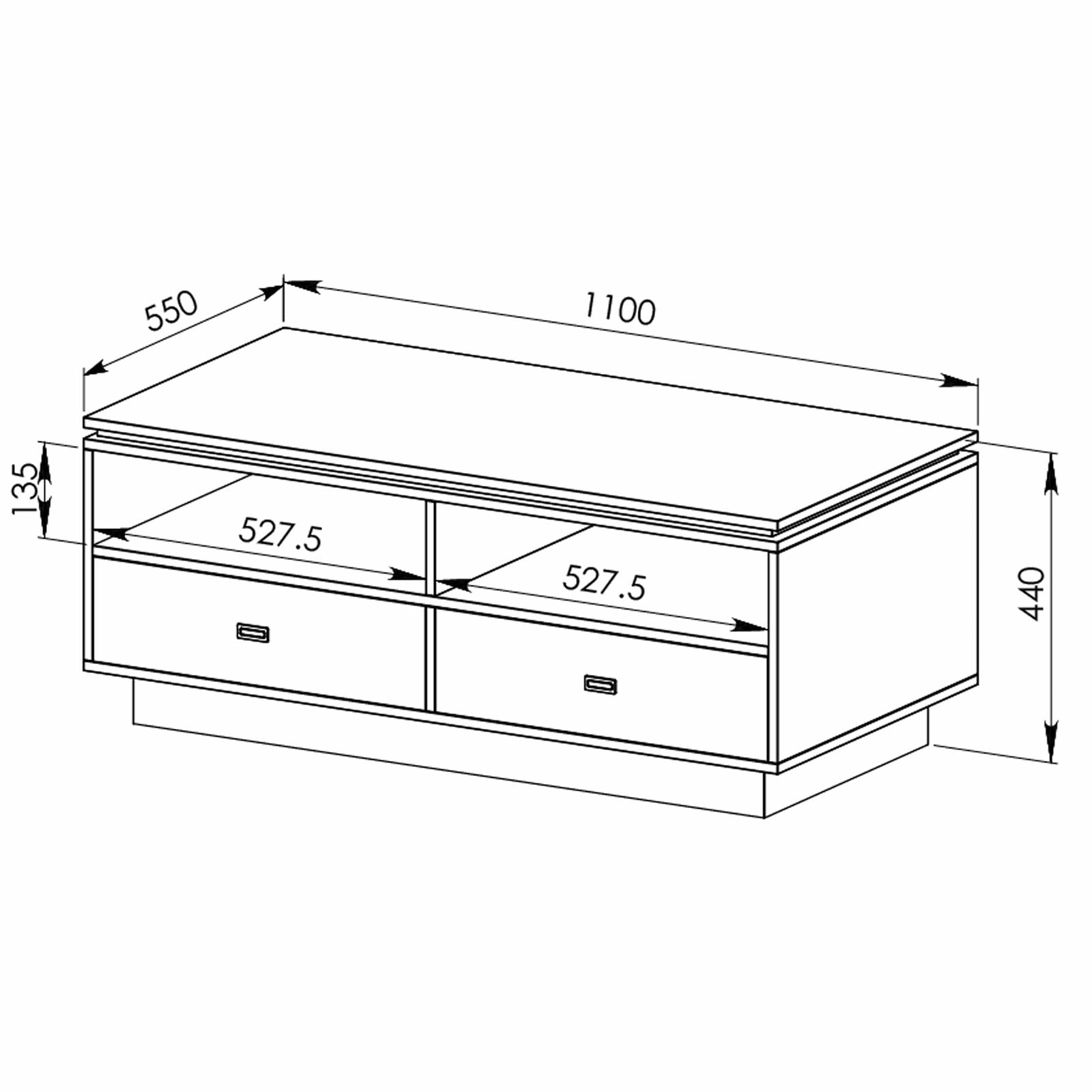 Tauris Hollywood Dark Oak Coffee Table - Modern Living Room Furniture for Home Decor & Entertainment