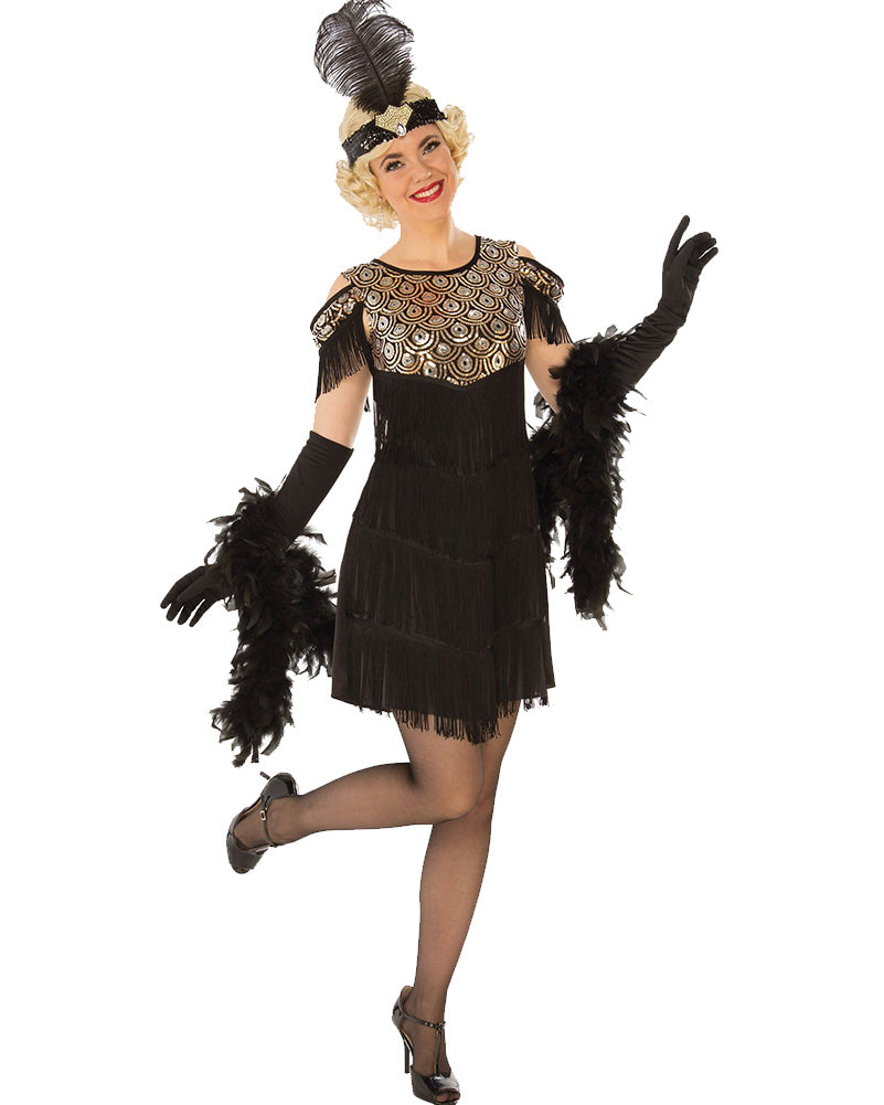 1920s Gold Flapper Dress for Women - Vintage Gatsby Party Costume for Halloween, Themed Parties & Roaring 20s Events