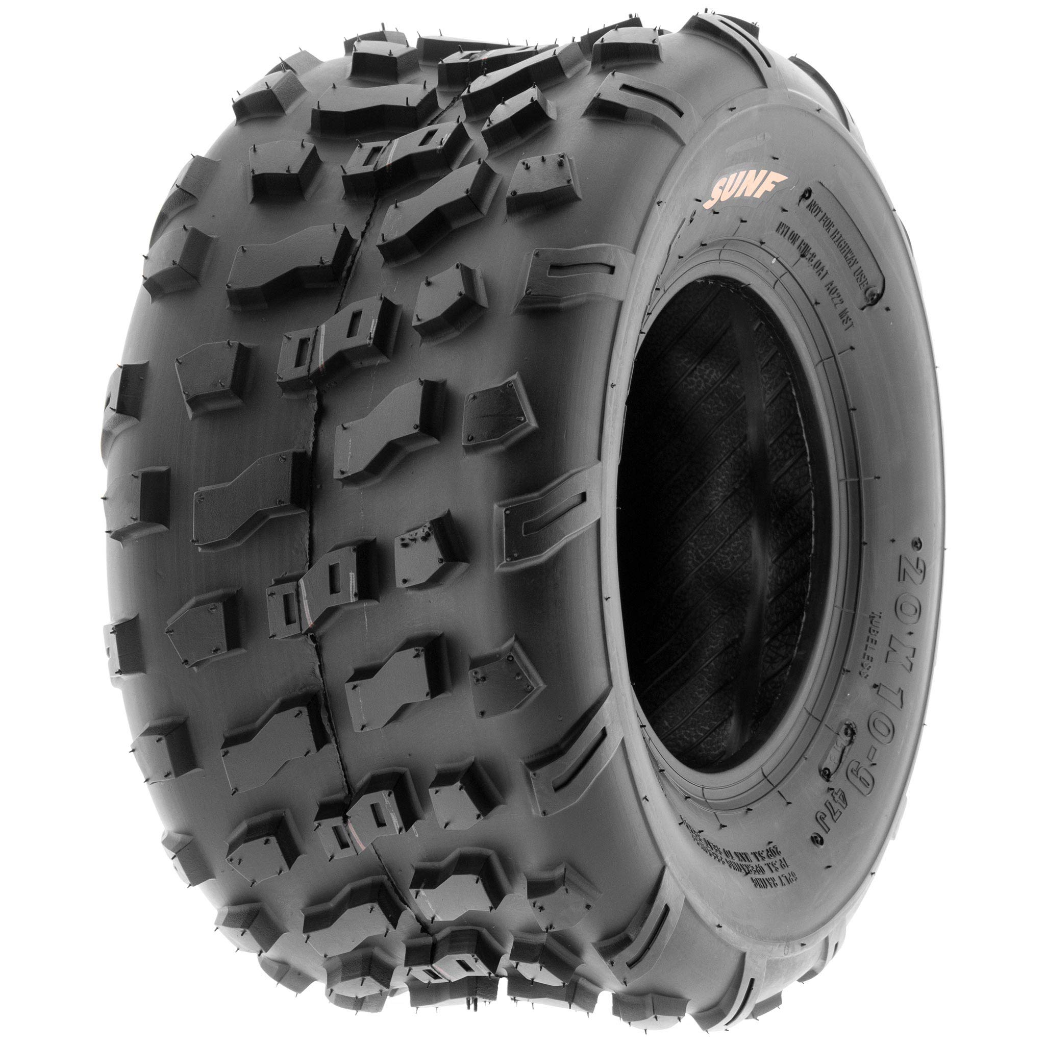 SunF 20x10-9 ATV UTV Knobby Tires - Set of 4 for Go Karts, Golf Carts & Lawn Mowers | All-Terrain 4-Ply A022 Tires for Off-Road, Farm & Yard Work