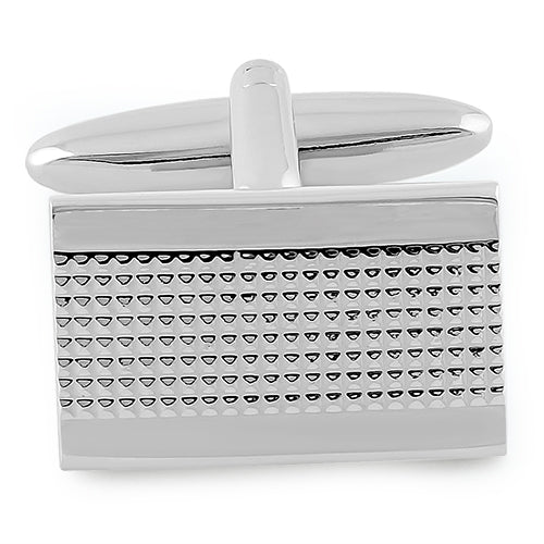 Premium Stainless Steel Rectangular Grid Cufflinks for Men - Classic Dress Shirt Accessories for Weddings, Business & Formal Events