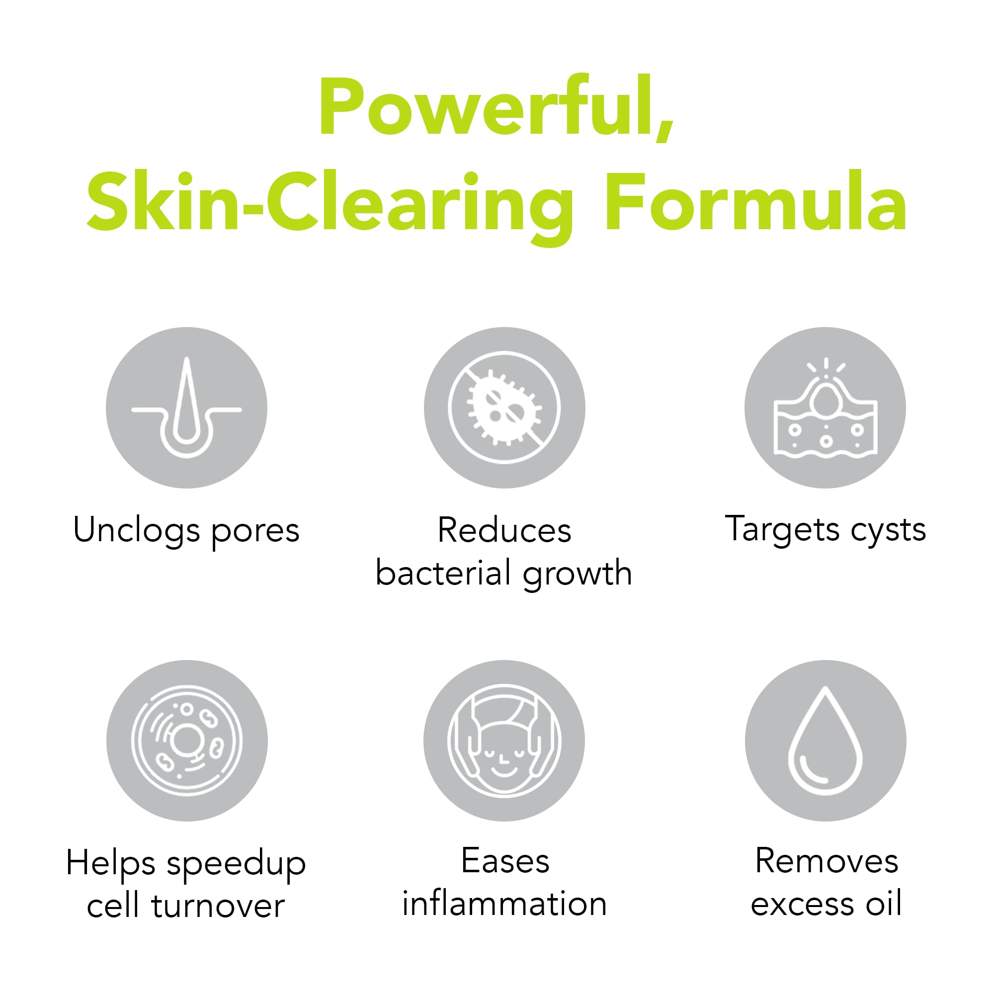 10% Benzoyl Peroxide Acne Body Wash - Maximum Strength Face & Body Cleanser for Back, Butt & Skin - 8 Fl Oz Dermatologist-Tested Vegan Formula - Fight Breakouts on Chest, Shoulders & Acne-Prone Areas - Cruelty-Free Non-Foaming Wash for Teens & Adults