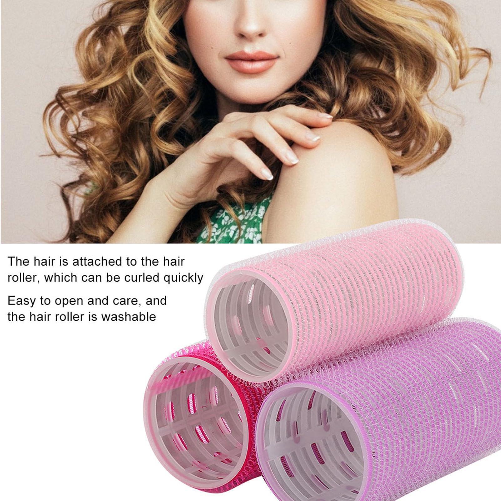 3Pcs Self-Adhesive Hair Rollers for Styling & Curling - Strong Hold Hair Curlers for Women, DIY Salon Quality Hairdressing Tools - Perfect for Home Use, Parties & Professional Styling