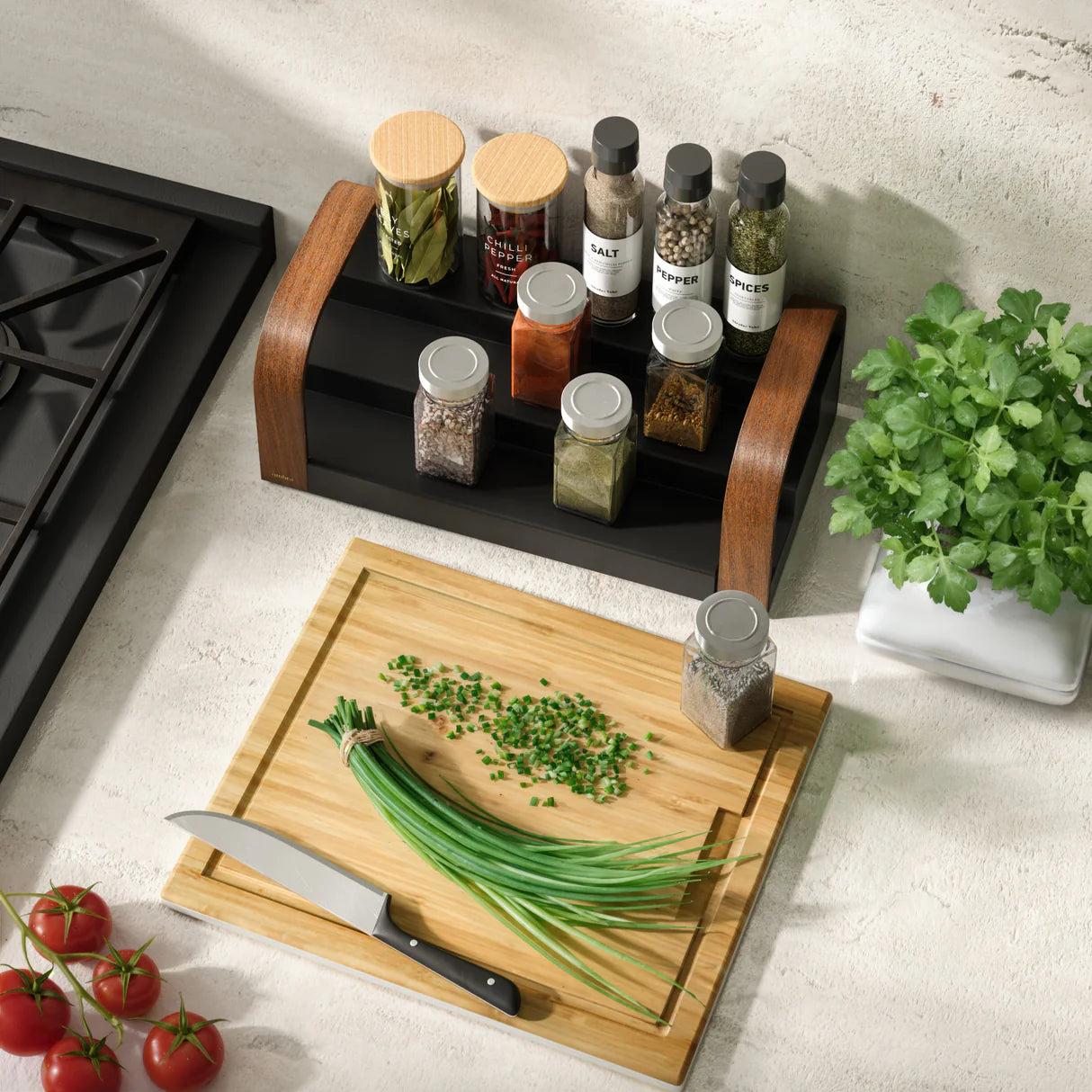 Bellwood 3 Tier Spice Rack Organizer - Space Saving Kitchen Shelf for Spices, Jars & Condiments - Perfect for Pantry, Cabinet or Countertop Storage