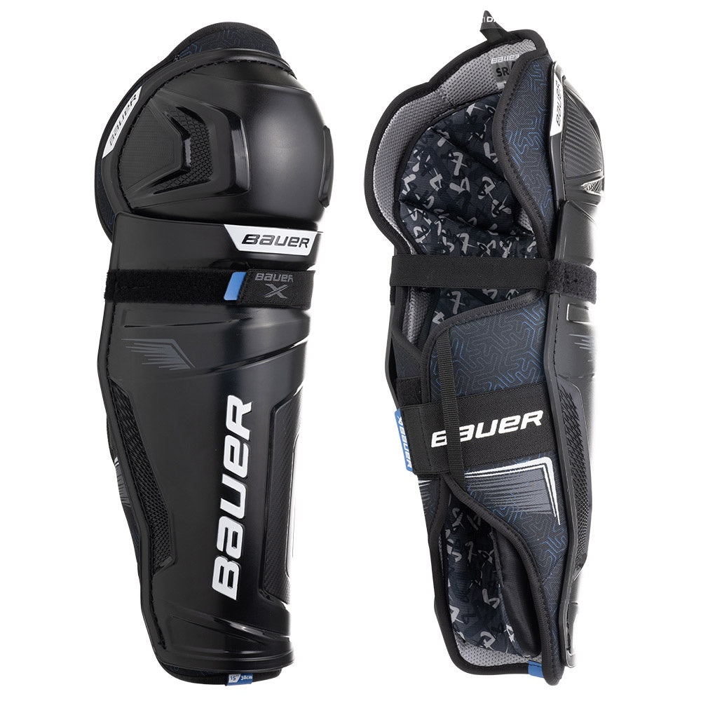 Bauer X 2024 Intermediate Ice Hockey Shin Guards - Protective Gear for Youth & Adult Hockey Players - Perfect for Practice, Games & Training Sessions