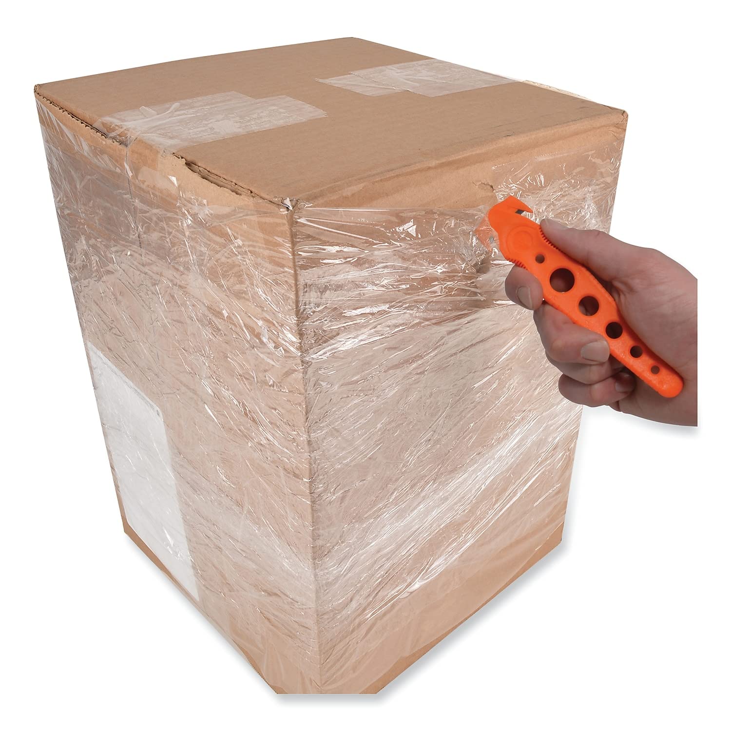 Westcott Safety Cutter 5.75 Inch - Orange Plastic Utility Knife with Retractable Blade - Pack of 5 (ACM17521) - Ideal for Office, School, Crafts & DIY Projects