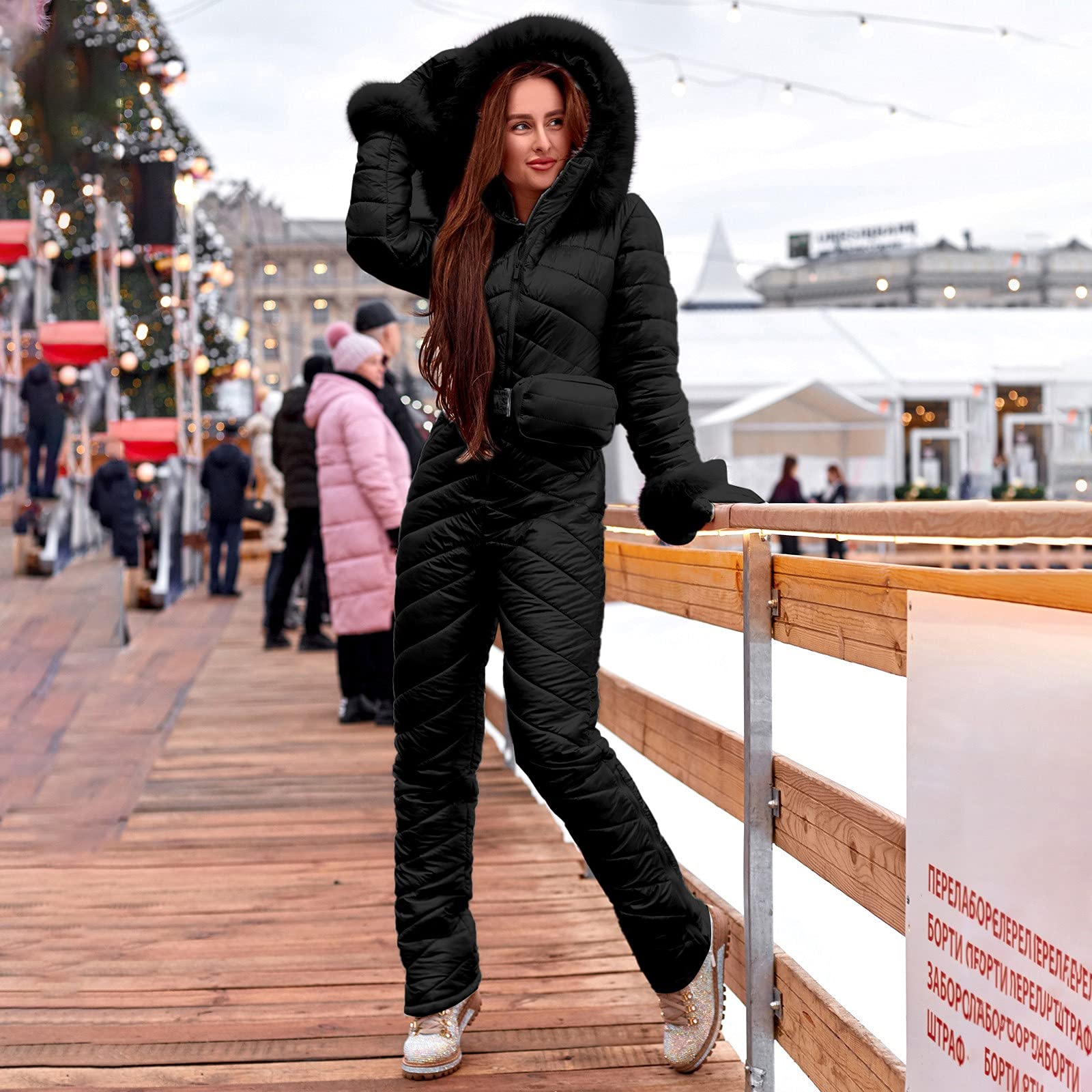 Women's Waterproof Insulated One-Piece Ski Suit - Winter Snow Jumpsuit for Outdoor Sports & Snowboarding - Perfect for Skiing, Snowboarding & Cold Weather Adventures
