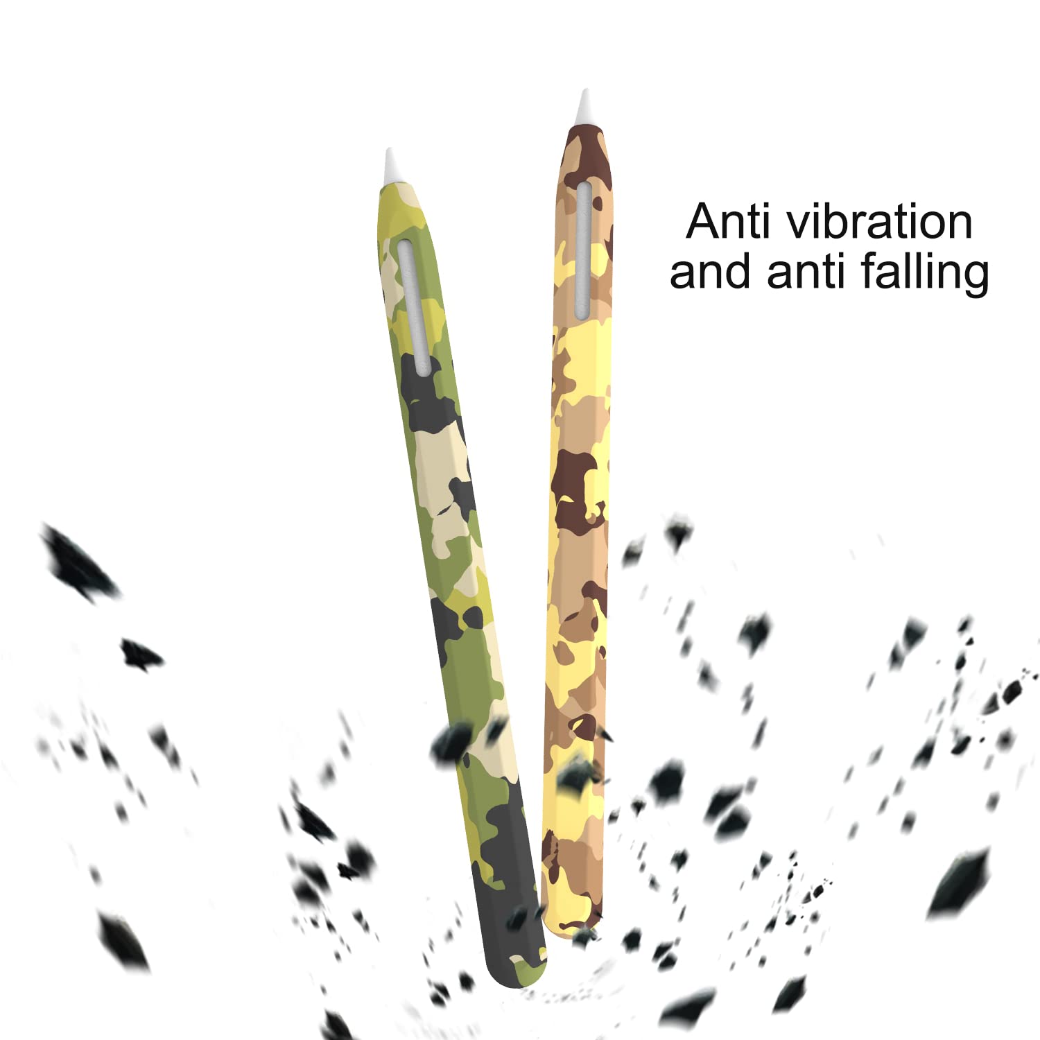 LOVE MEI Apple Pencil 2nd Generation Case - 2 Pack Silicone Sleeve Cover with Magnetic Non-Slip Grip, Camouflage Design for iPad Pro - Perfect for Drawing, Note Taking & Everyday Use