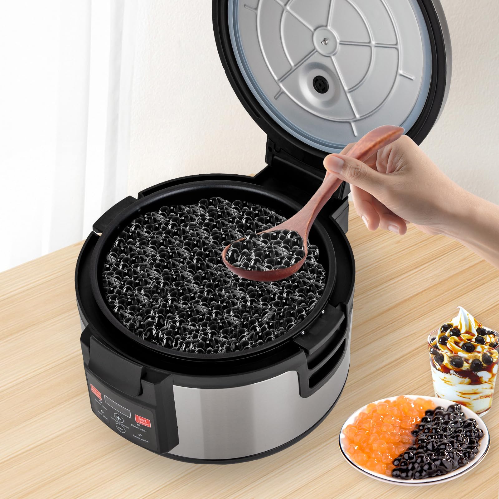 Commercial Tapioca Boba Maker Pearl Cooker - 16L Automatic Non-Stick Bubble Tea Machine with Touchscreen, Perfect for Boba Tea, Sago Pearl, Milk Tea - Ideal for Bubble Tea Shops, Cafes & Home Use
