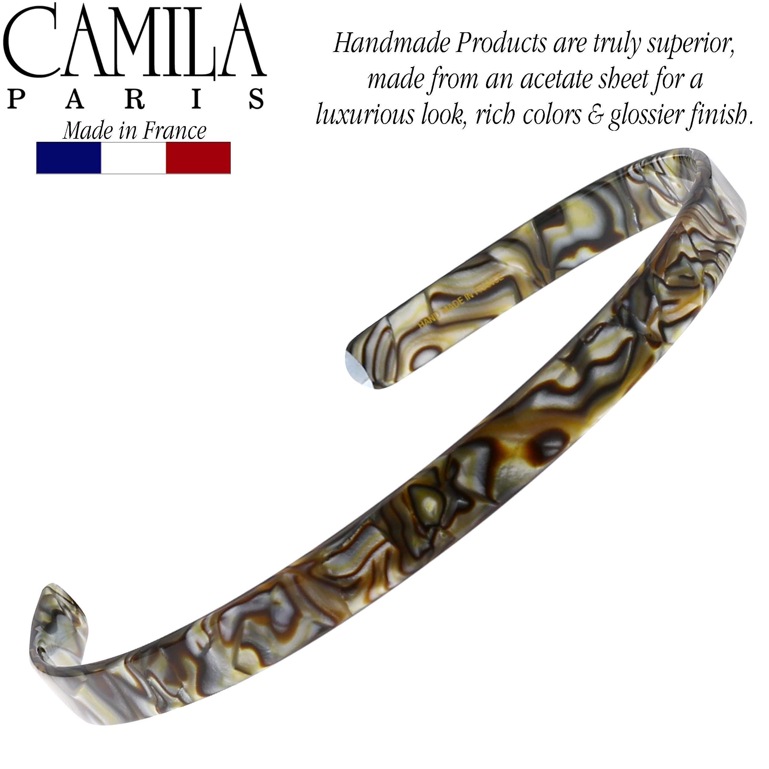 Camila Paris CP2005 French Headband for Women - Handmade Onyx Hair Band with Strong Hold Grip | Lightweight, Flexible & Non-Slip | Durable Styling Hair Accessories for Girls & Women | Made in France | Perfect for Workouts, Weddings & Everyday Wear