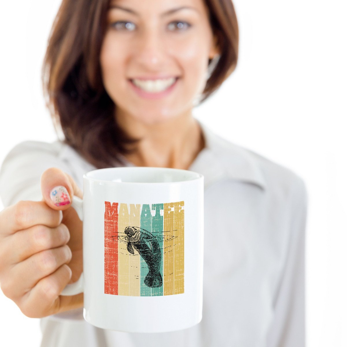 Manatee Coffee Mug - 11 oz Ceramic Cup with Cute Manatee Design - Perfect Gift for Animal Lovers & Office Use