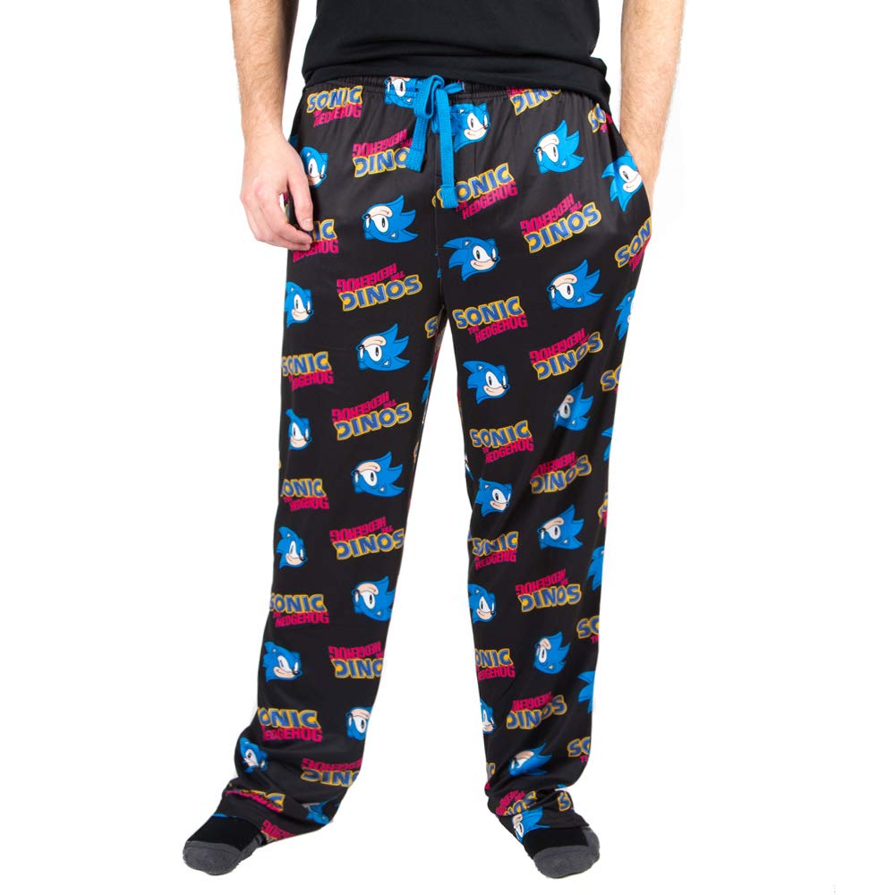 Sonic The Hedgehog Video Game Character Men's All Over Print Sleep Pajama Pants - Comfortable Lounge Pants for Gaming, Sleepovers & Relaxing at Home