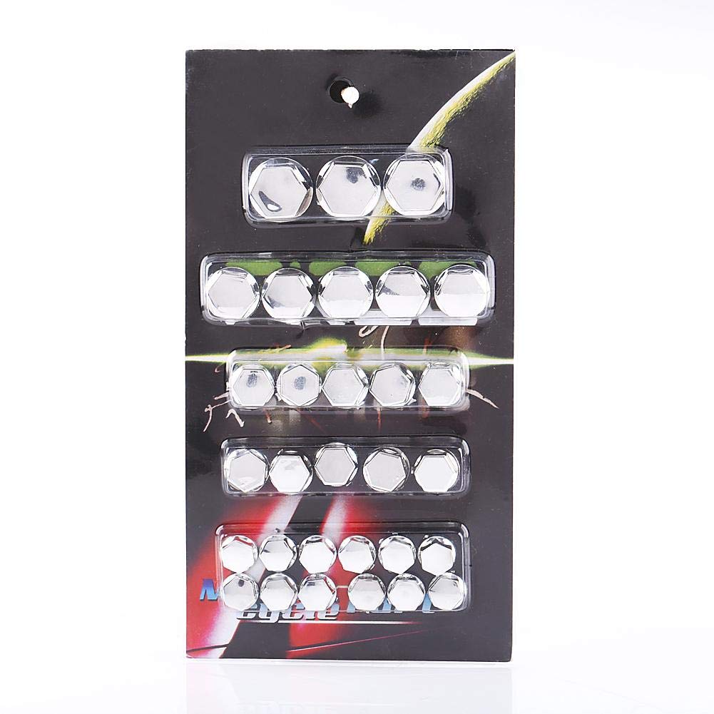 Qiilu 30Pcs Motorcycle Screw Nuts & Bolt Covers - Bike Decoration for Harley, Honda, Yamaha