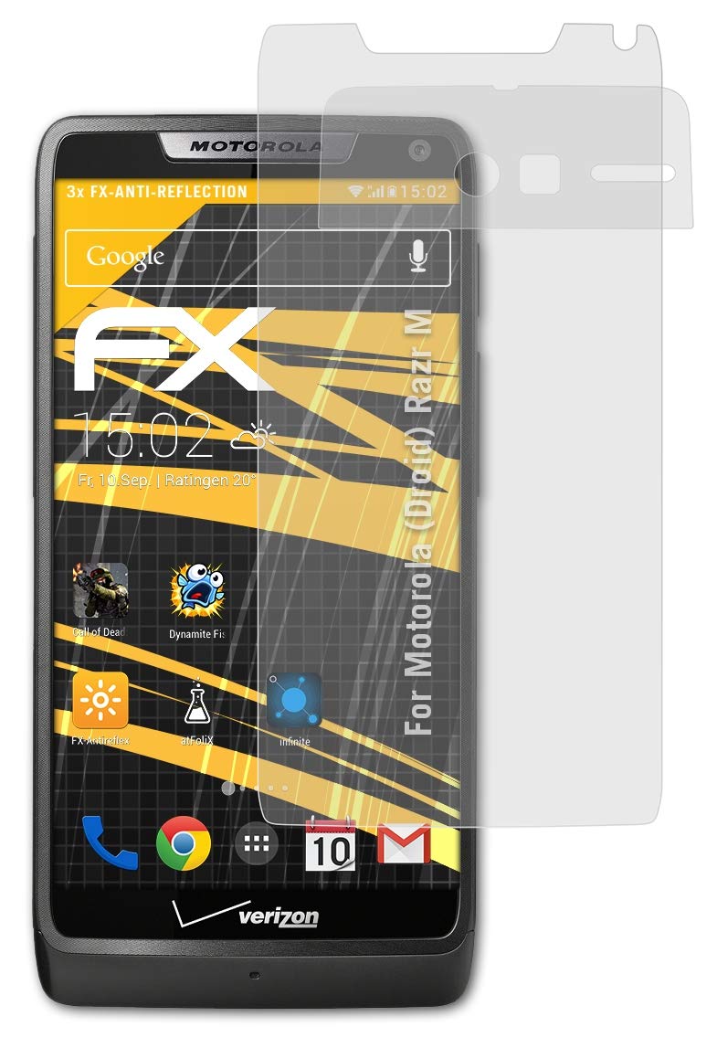 Motorola Razr M Screen Protector - 3 Pack Anti-Glare & Shockproof Tempered Glass Film - Perfect for Outdoor Use, Gaming & Daily Protection