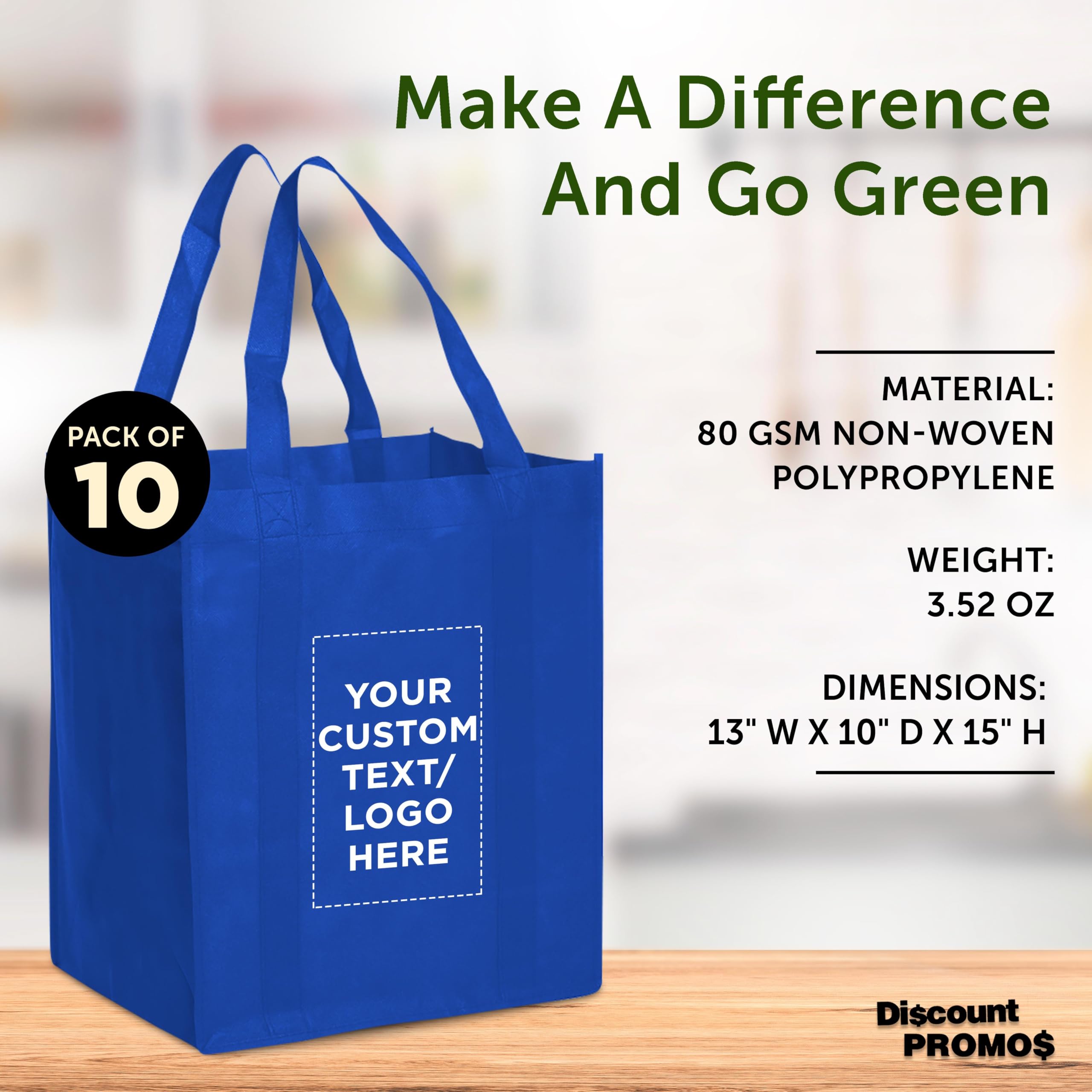 Eco-Friendly Reusable Grocery Tote Bag - Foldable Shopping Bags for Groceries, Farmers Market & Travel | Compact & Durable