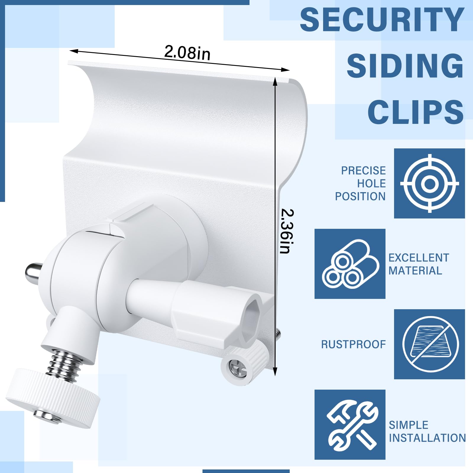 2 Pack Vinyl Siding Hooks for Security Cameras - No Drill Stainless Steel Mounting Clips - Weatherproof Outdoor Hangers Compatible with Ring Stick Up Cam & Indoor Cam - Perfect for Home Surveillance and Easy Installation