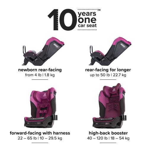 Diono Radian 3QX All-in-One Convertible Car Seat with LATCH System - Safe & Comfortable for Infants to Toddlers (Rear-Facing & Forward-Facing) - Perfect for Family Travel and Daily Commutes