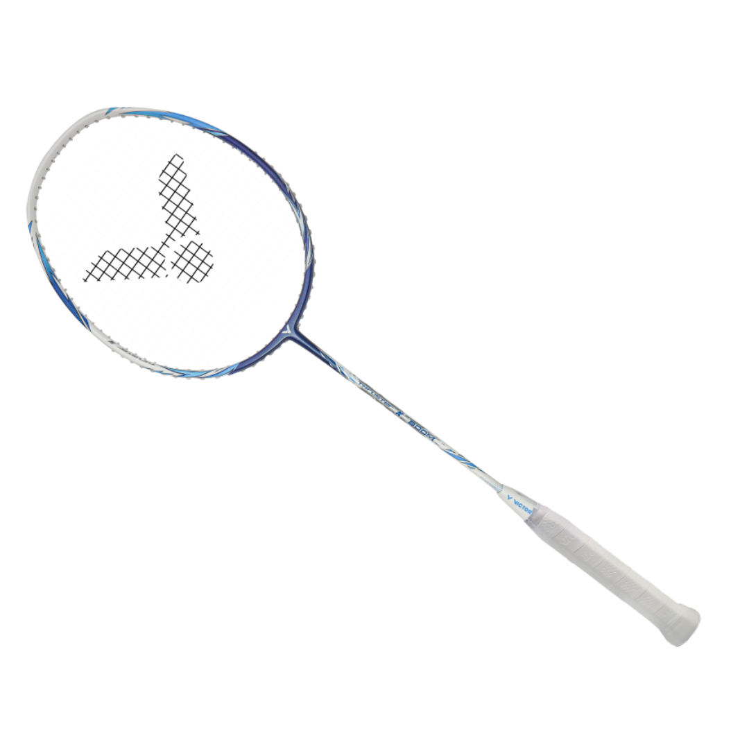 Victor TK Boom Strung Badminton Racket - Lightweight Carbon Fiber Shuttlecock Racket for Adults & Teens [Glacier Blue] | Perfect for Indoor/Outdoor Games, Training & Competitive Play