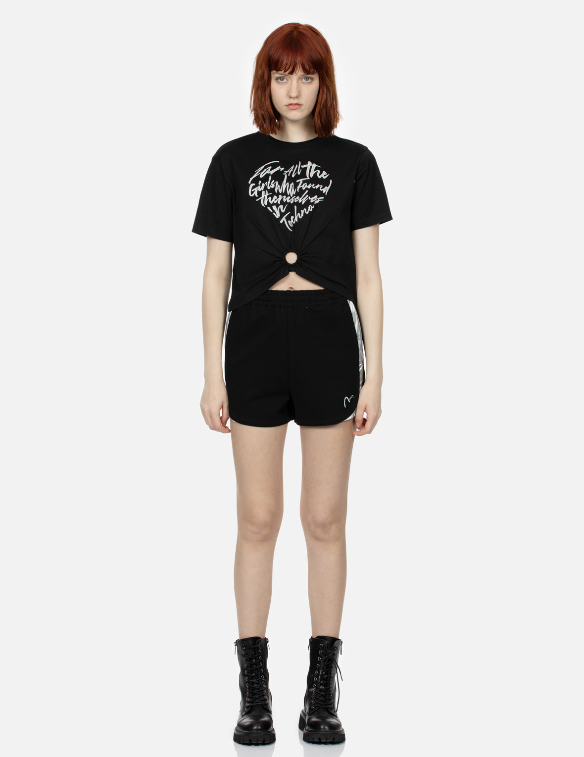 Sparkle Graphic Print Fashion Fit Gathered T-Shirt for Women | Trendy Party & Casual Wear | Perfect for Clubbing, Dates & Everyday Outfits