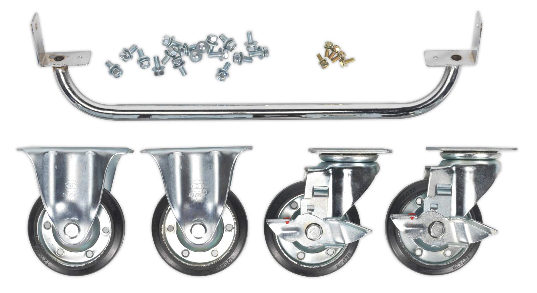 Sealey API565KIT Heavy Duty Industrial Handle & Wheel Kit for 565mm Cabinets - Perfect for Workshop Storage & Tool Organization