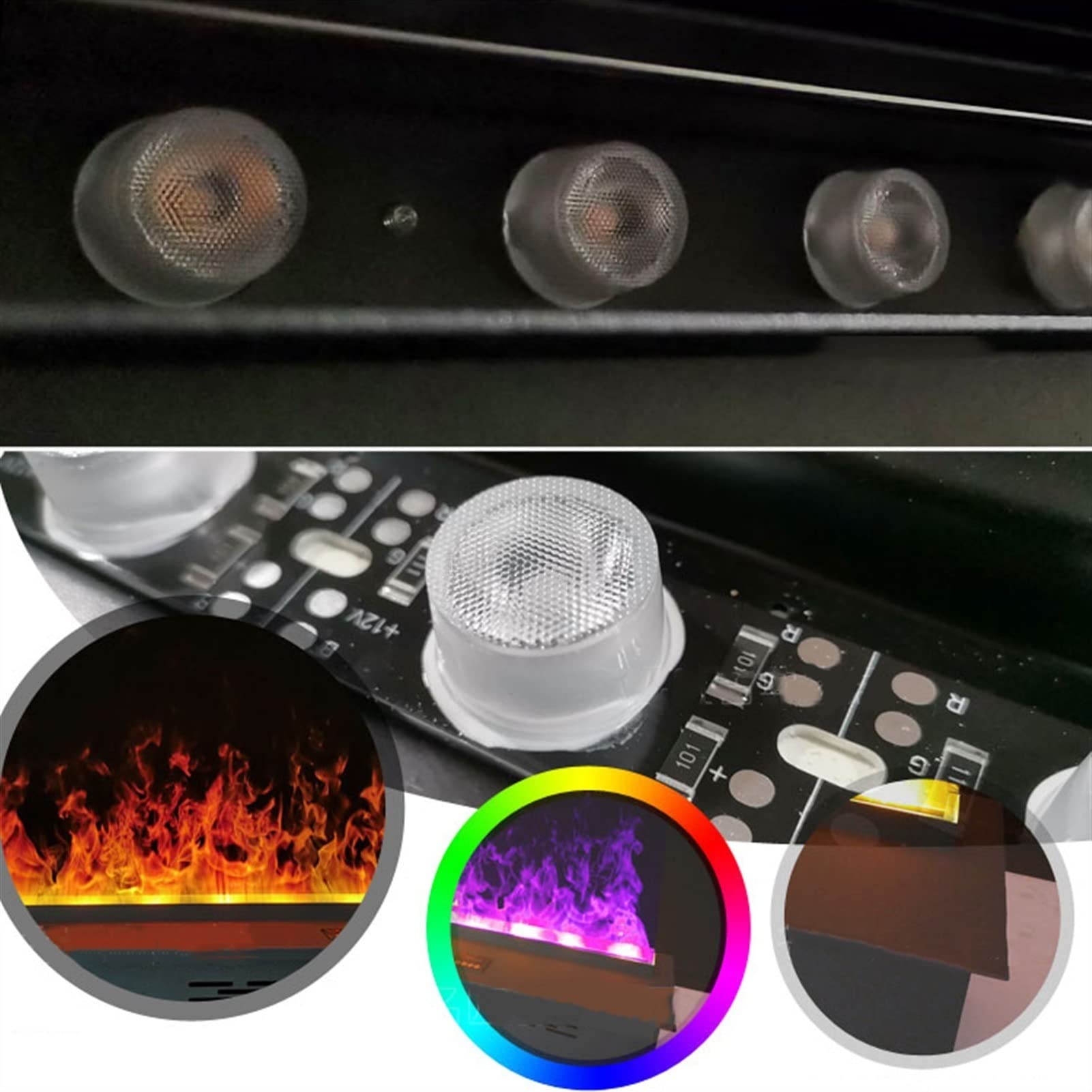 Ultra-Thin 700mm Recessed Electric Fireplace with Realistic 3D Adjustable Flame - Remote Control & Touch Panel - Perfect for Living Rooms, Bedrooms & Offices