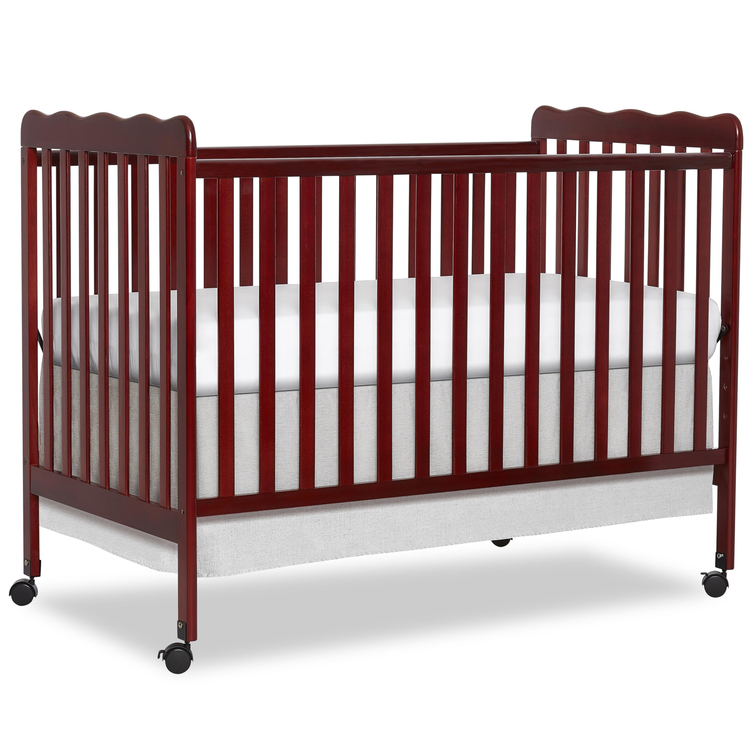 Dream On Me Carson Classic 3-in-1 Convertible Crib - Cherry GreenGuard Gold & JPMA Certified Baby Crib with Locking Wheels | Converts to Toddler Daybed & Kids Sofa | Safe Nursery Furniture for Newborns & Toddlers | Perfect for Baby Rooms, Daycare Centers & Guest Rooms