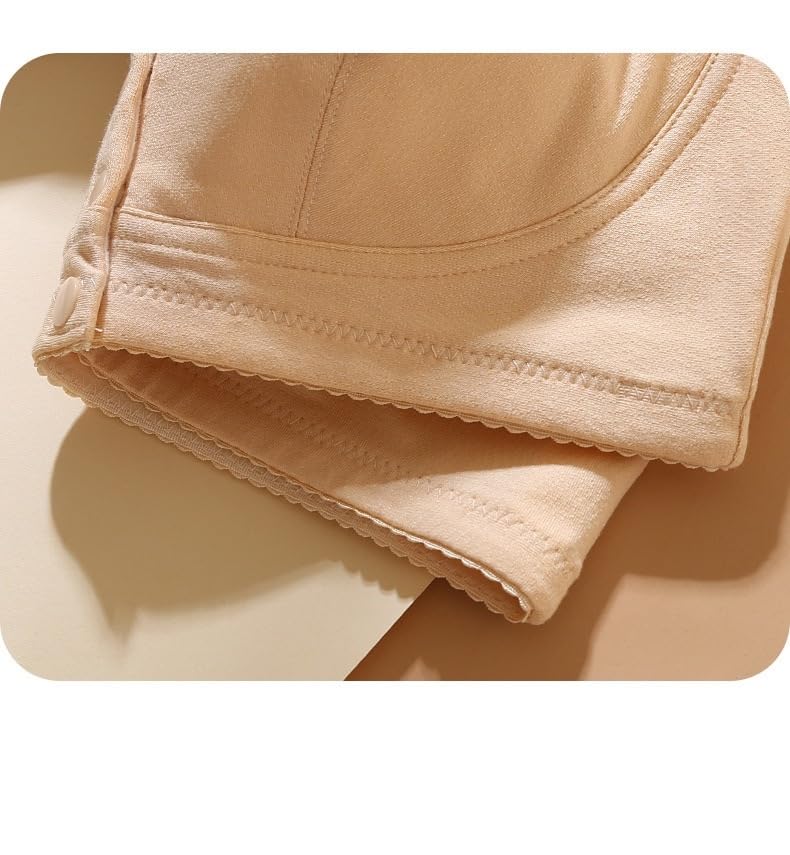 3 Pack Medium Wireless Cotton Bras for Elderly Women - Soft Cup, Front Closure, No Pads - Comfortable Everyday Wear for Seniors at Home & Nursing Care