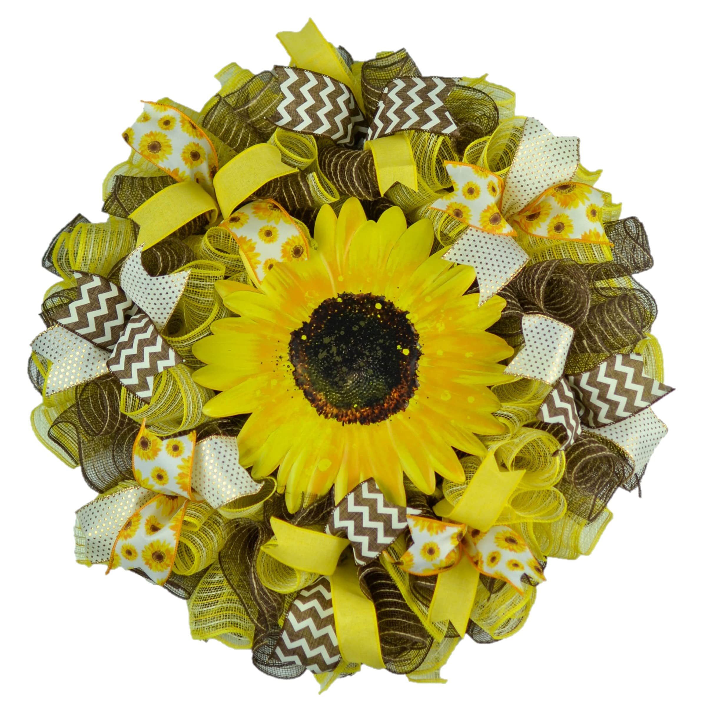 Sunflower Front Door Wreath - Handmade Burlap Sunflower Decor for Home | Yellow & Brown Jute Wreath for Thanksgiving, Housewarming Gift | Perfect for Front Porch, Farmhouse Door & Seasonal Decorations