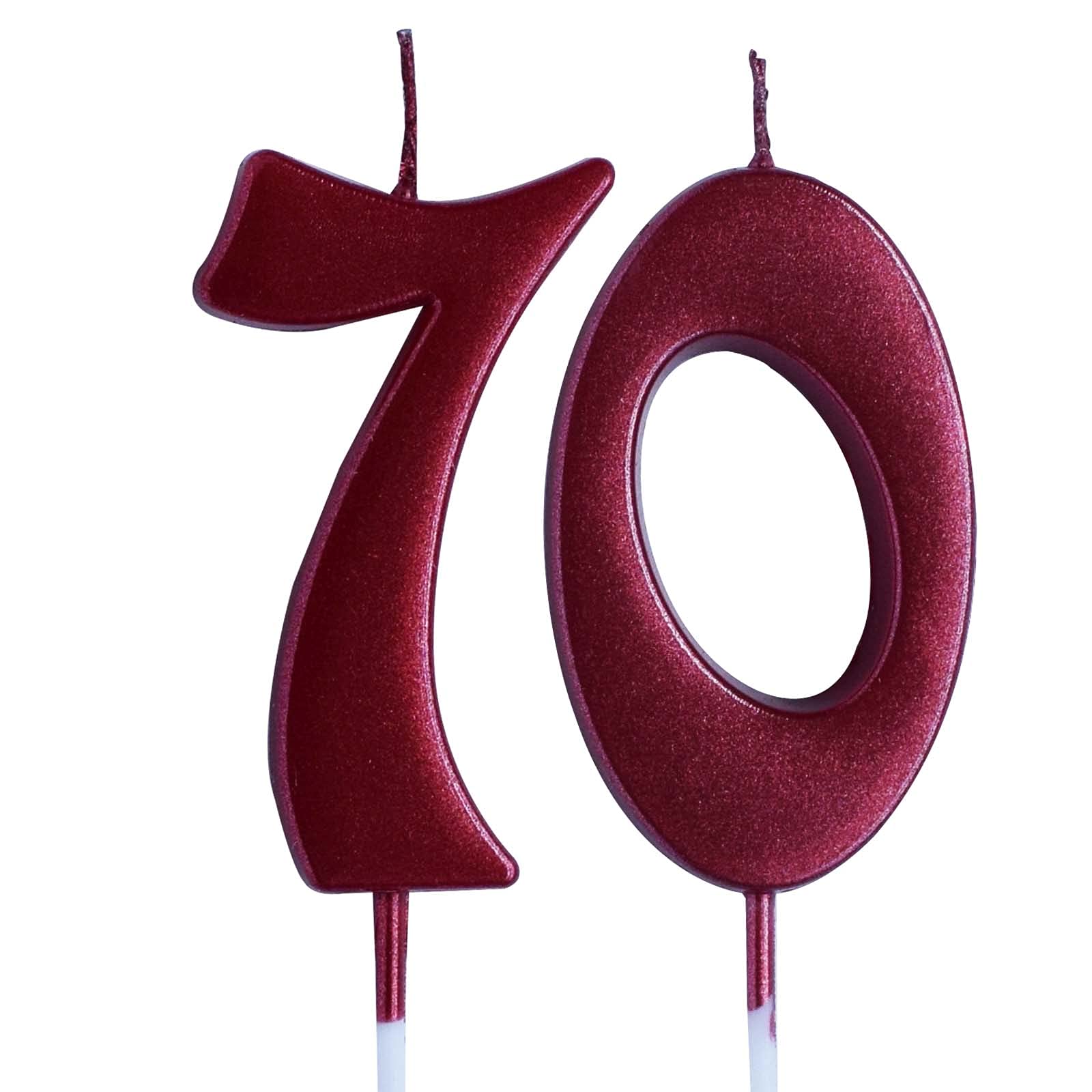 70th Birthday Candle - Red Number 70 Cake Topper for Women & Men | Anniversary Party Decorations & Supplies | Perfect for Milestone Celebrations & Retirement Parties