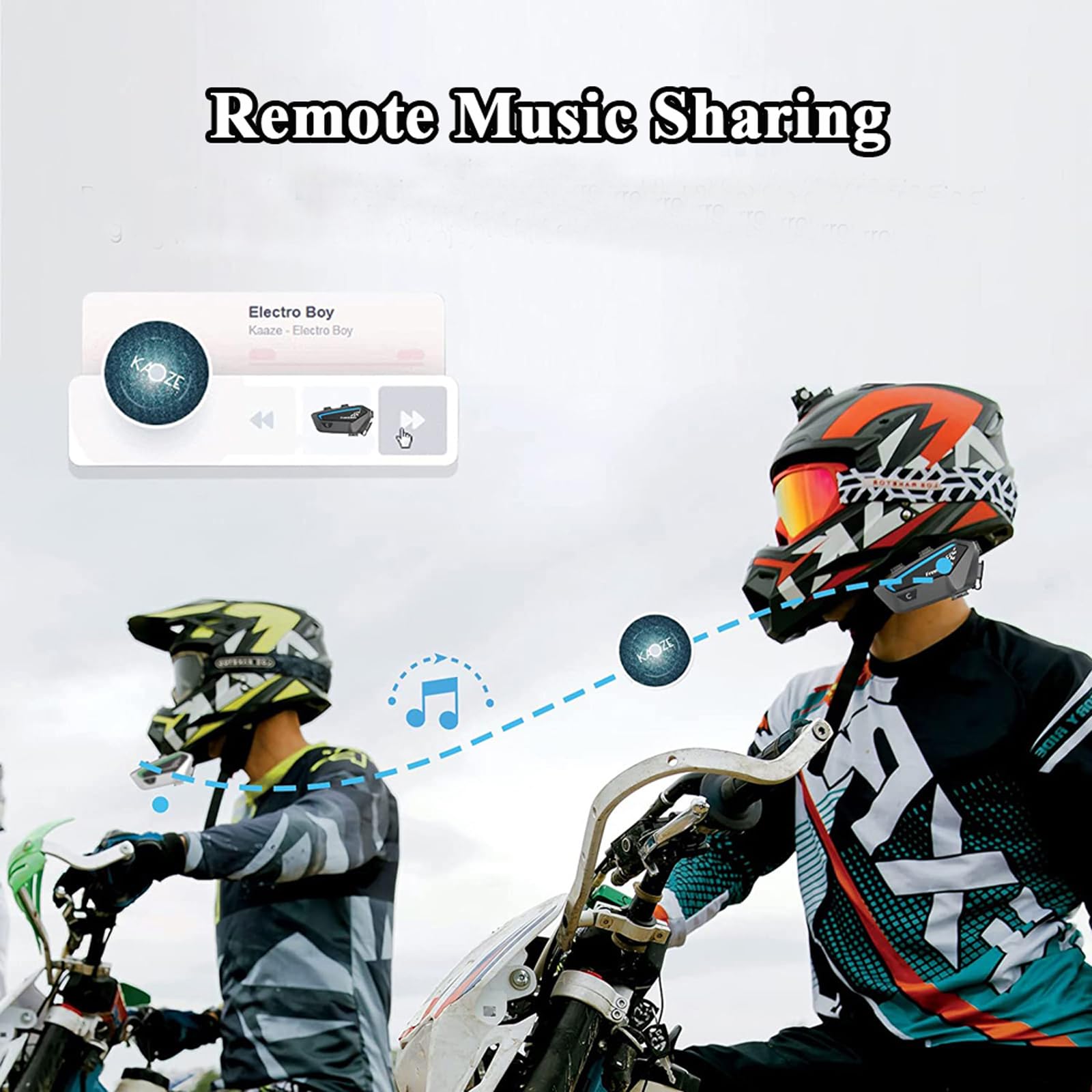 FreedConn Motorcycle Bluetooth Helmet Headset Intercom - Full Duplex Wireless Communication for 6-10 Riders, 1500m Range, FM Radio & Music Sharing - Compatible with Any Bluetooth Headset - Perfect for Group Rides, Touring & Adventure Motorcycling