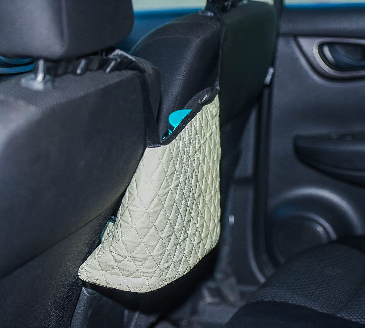 Premium Car Seat Organizer in Cream - Multi-Pocket Storage for Baby Essentials, Toys & Travel Accessories - Perfect for Road Trips & Family Car Rides