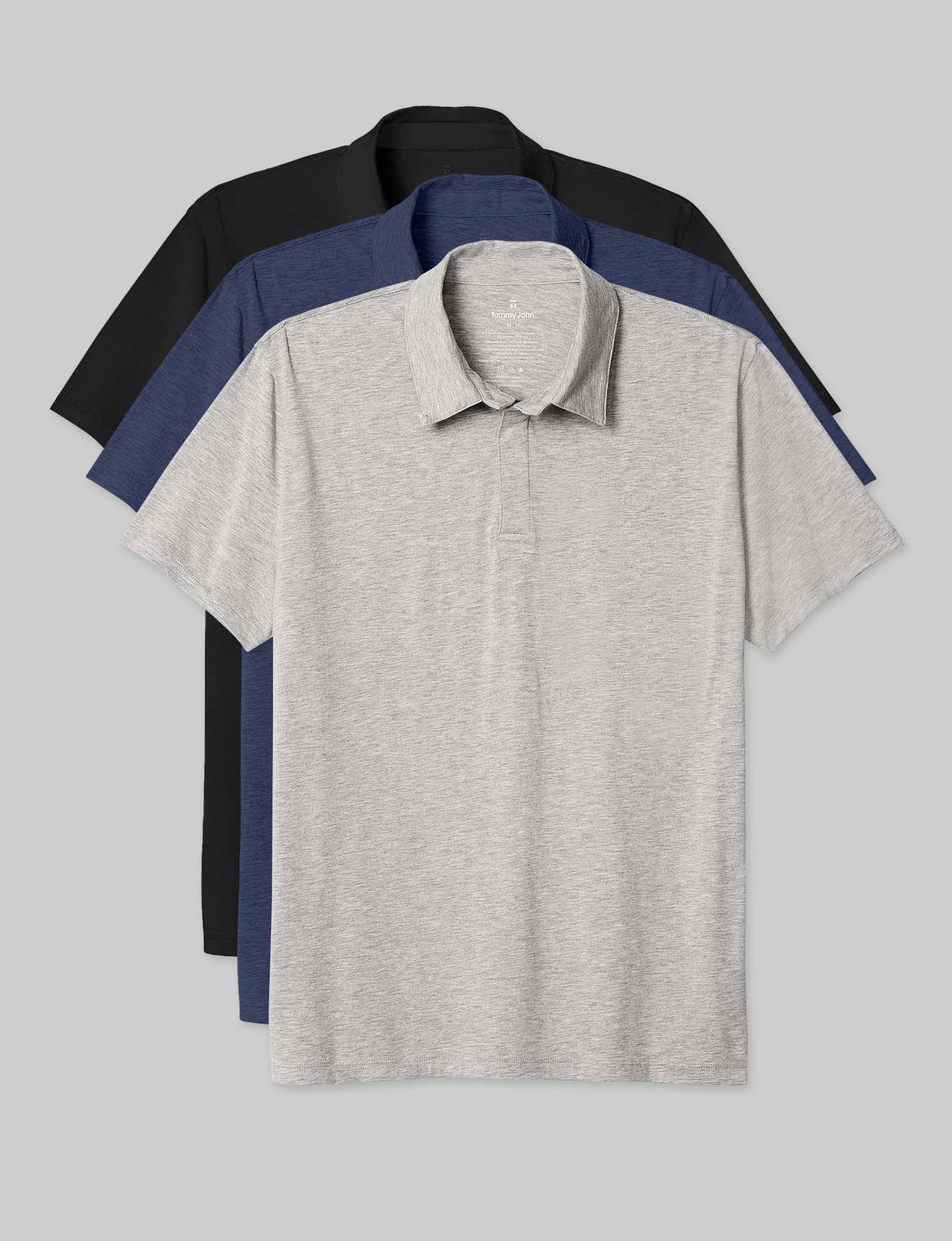 Premium Second Skin Comfort Polo Shirts (3-Pack) - Ultra Soft, Breathable & Stretchable for Men - Perfect for Work, Gym & Casual Wear