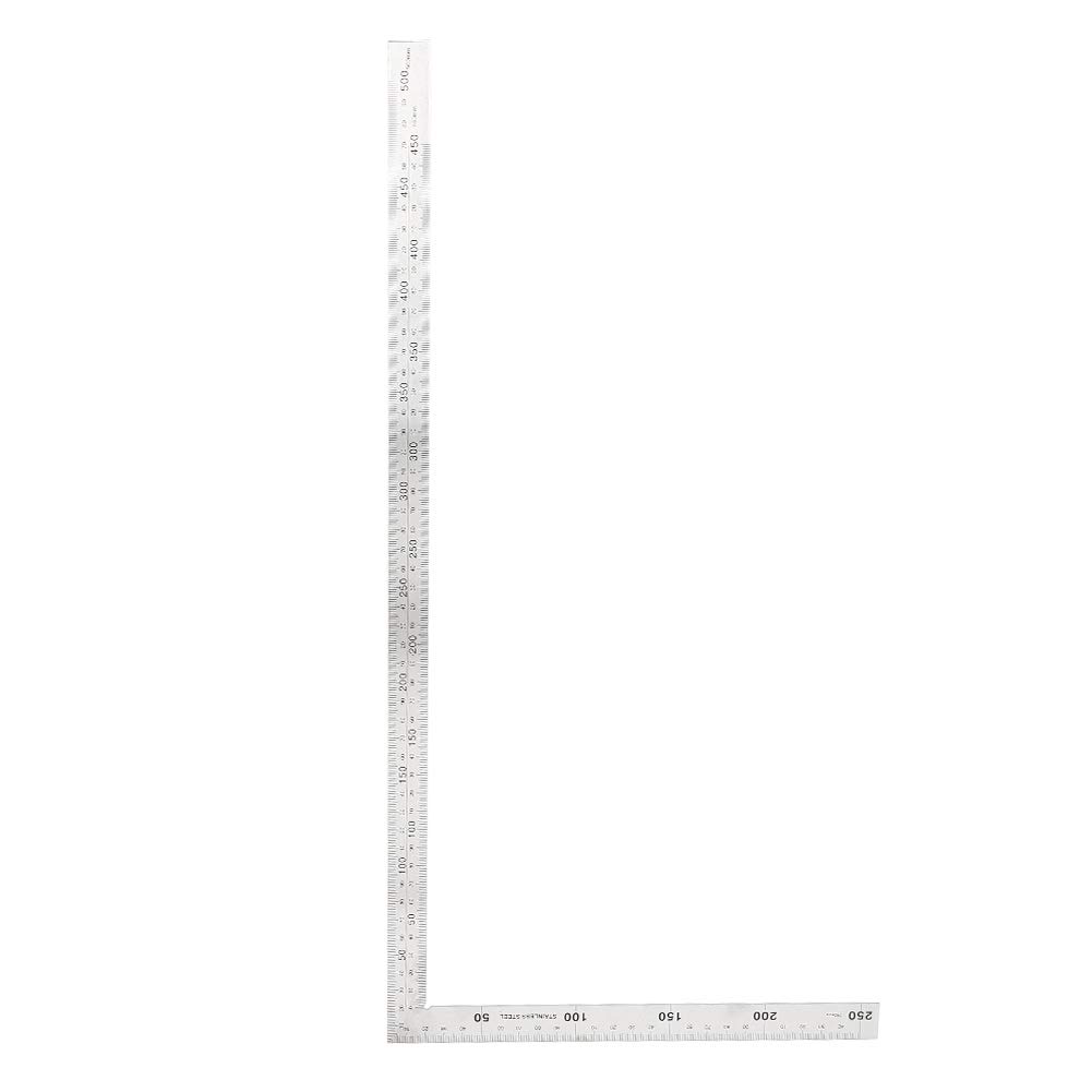 90 Degree Stainless Steel Angle Ruler - 500mm x 250mm Precision Measuring Tool for Woodworking, Metalworking & DIY Projects | Perfect for Framing, Cabinetry & Layout Work