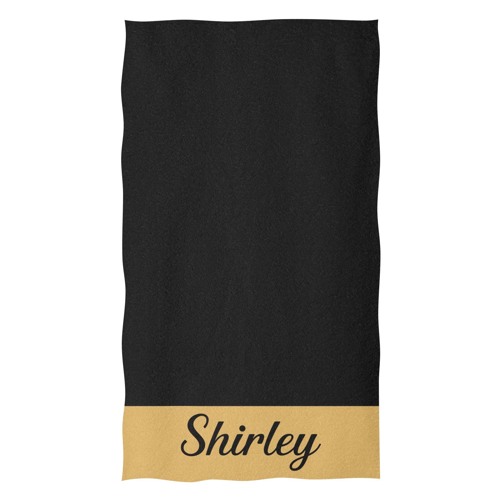 Custom Personalized Monogram Hand Towels - Black & Gold Soft Microfiber Bath Towel (16x28 inches) for Bathroom, Kitchen, Hotel, Gym & Spa - Perfect for Gifts, Home Decor & Luxury Self-Care